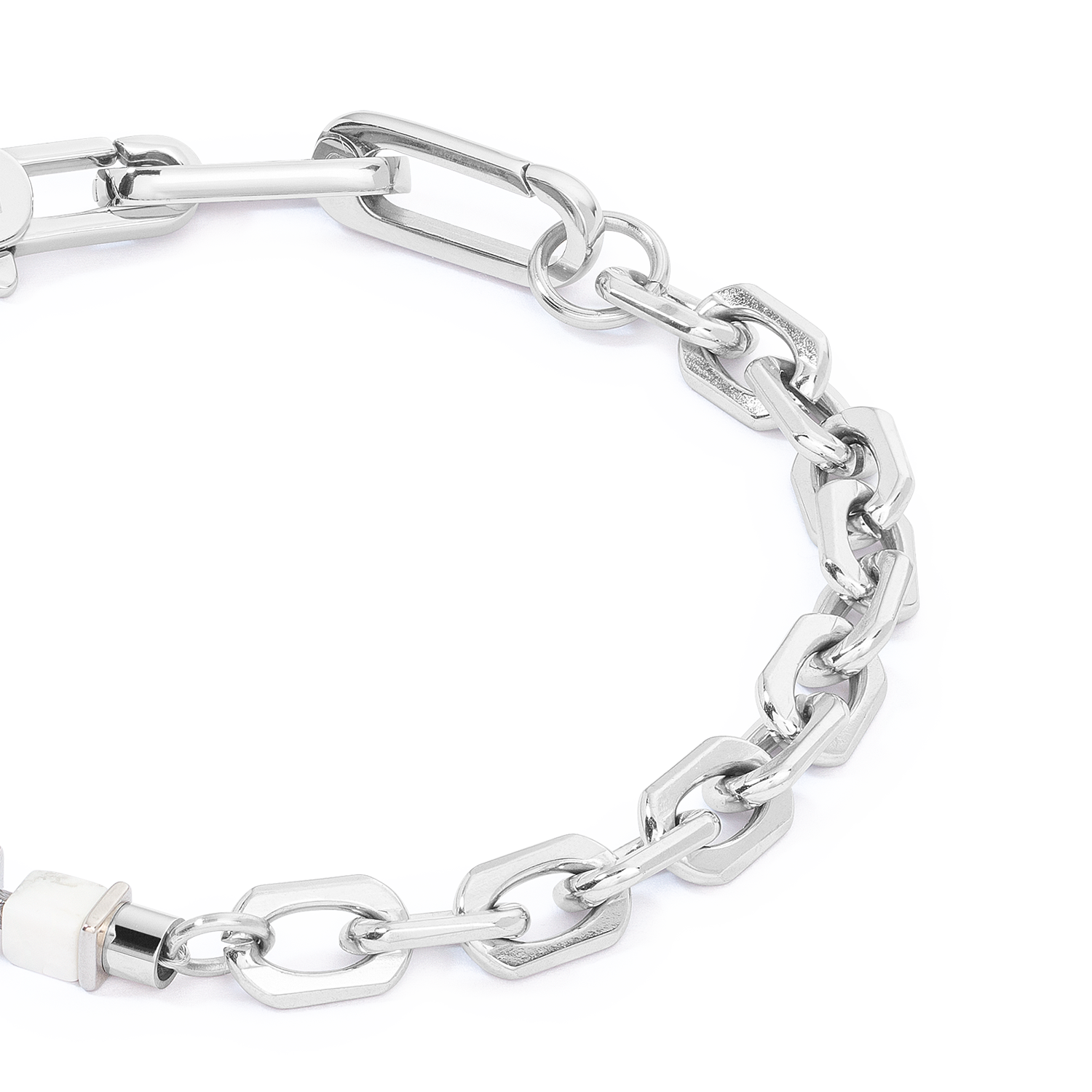 Unisex bracelet Fusion link chain blanc