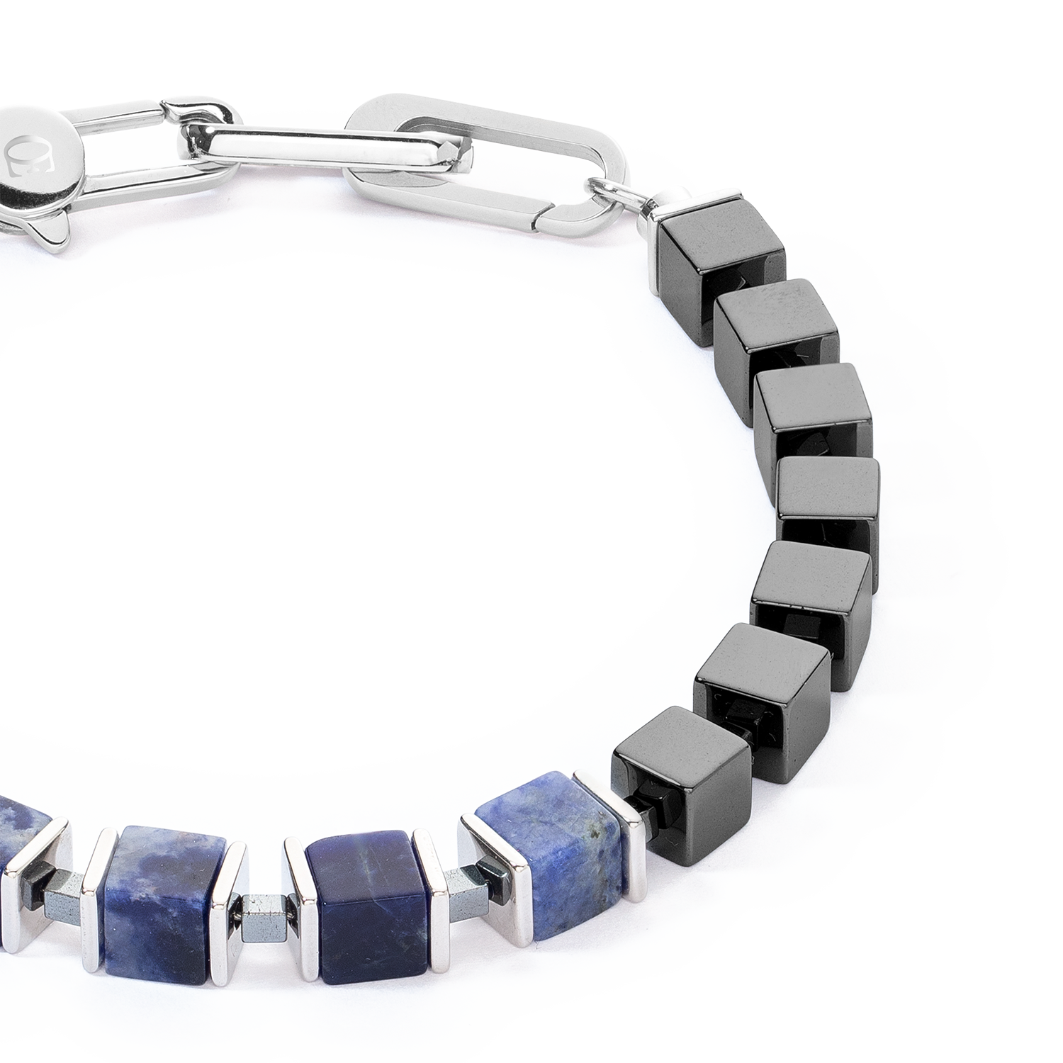 Unisex bracelet precious cubes bleu