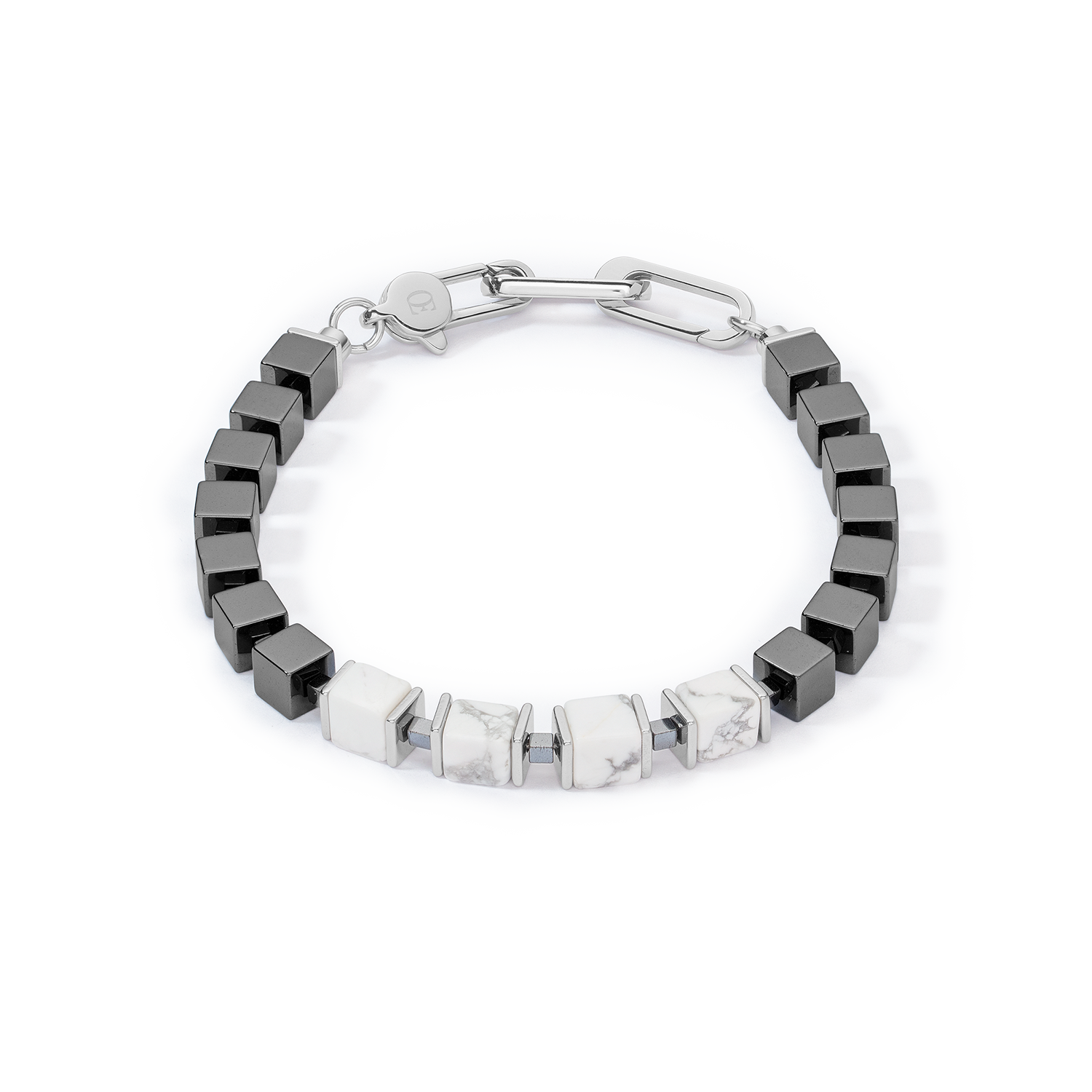 Unisex bracelet precious cubes blanc