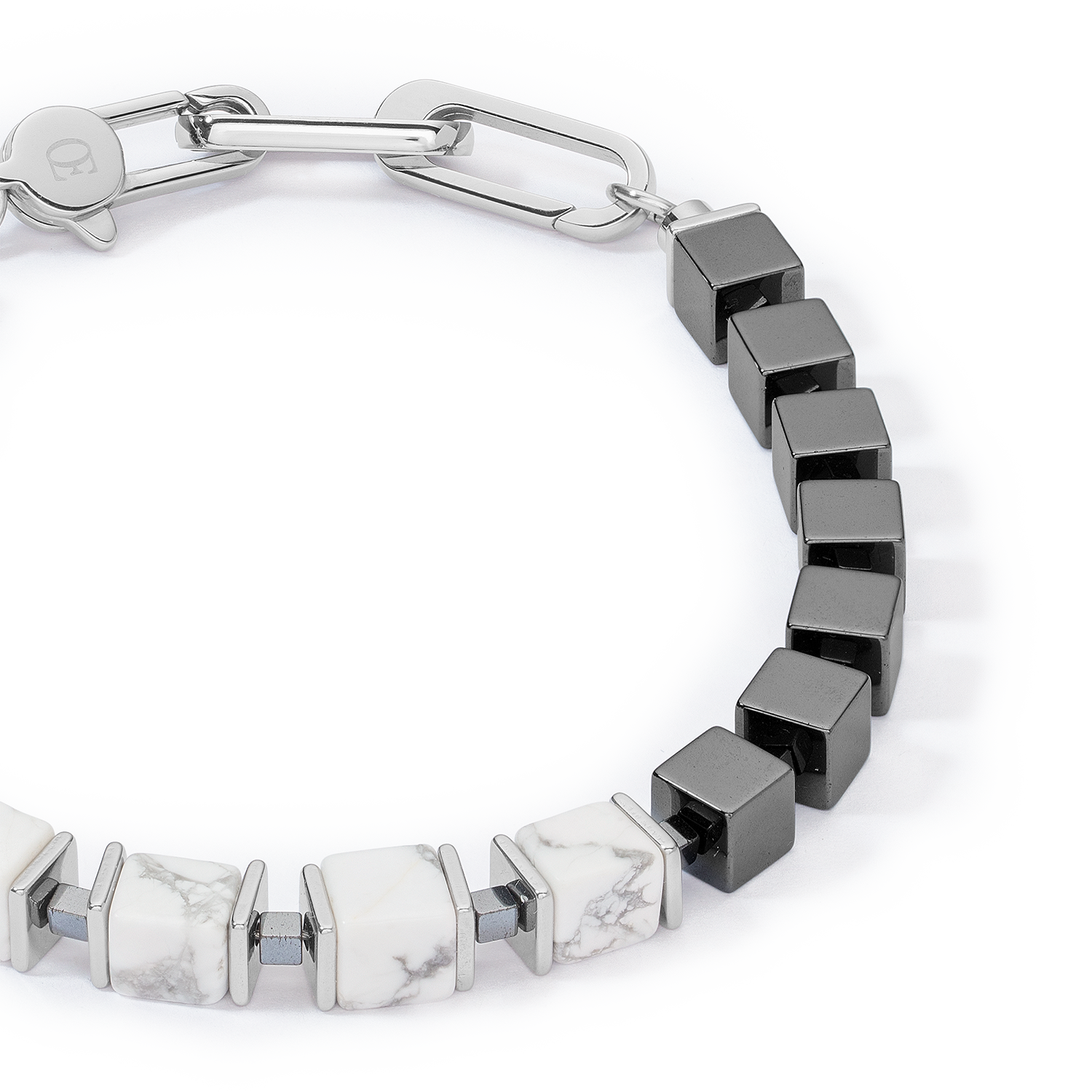 Unisex bracelet precious cubes blanc