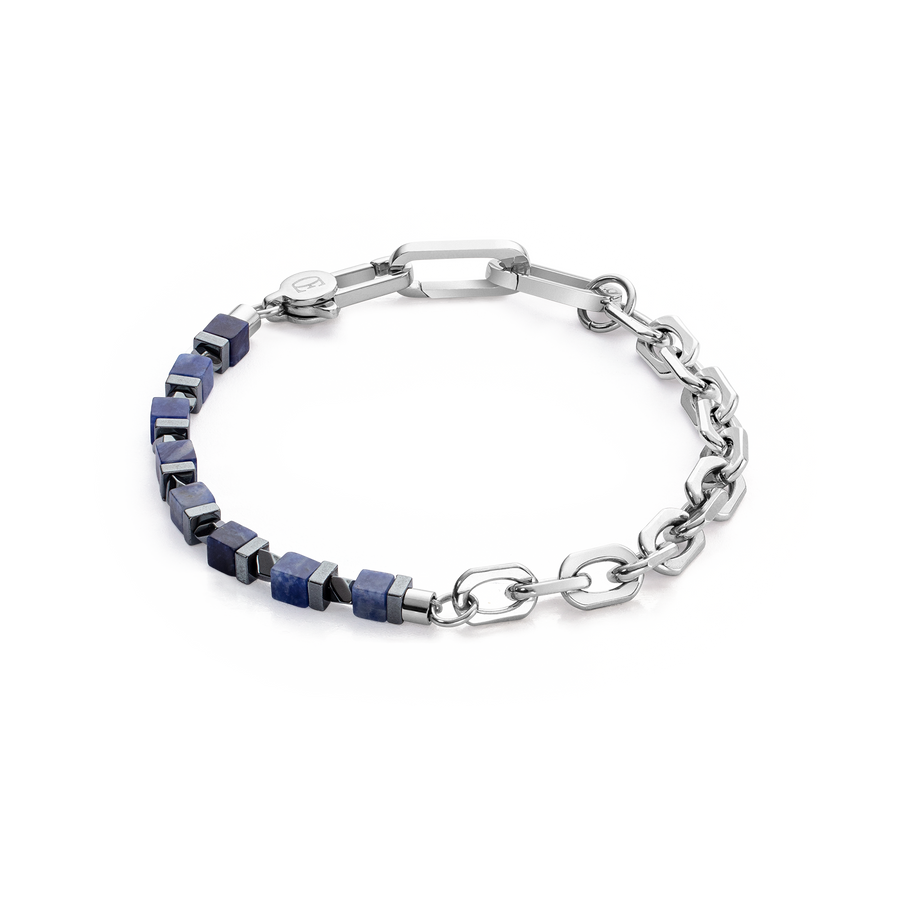 Bracelet Precious Fusion link chain bleu-argent