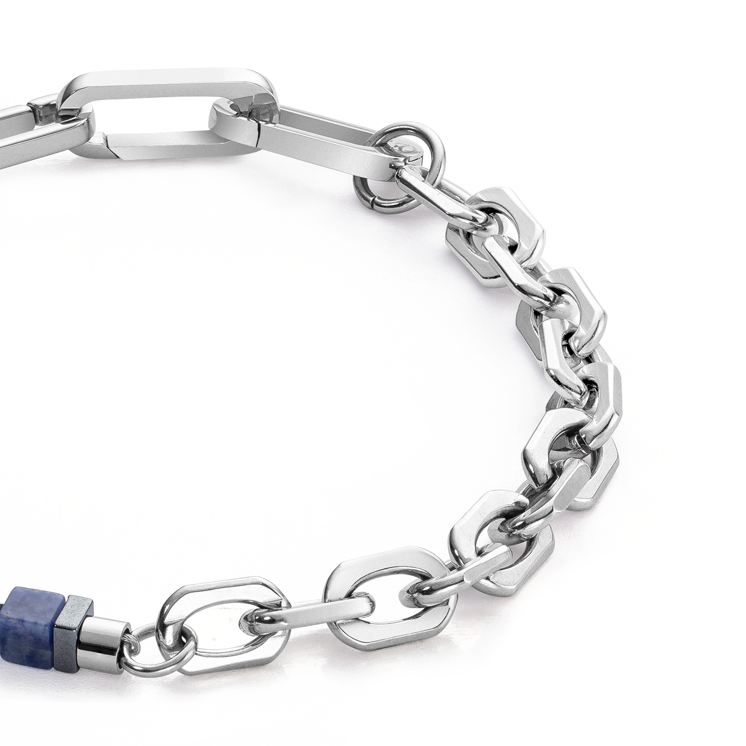 Bracelet Precious Fusion link chain bleu-argent