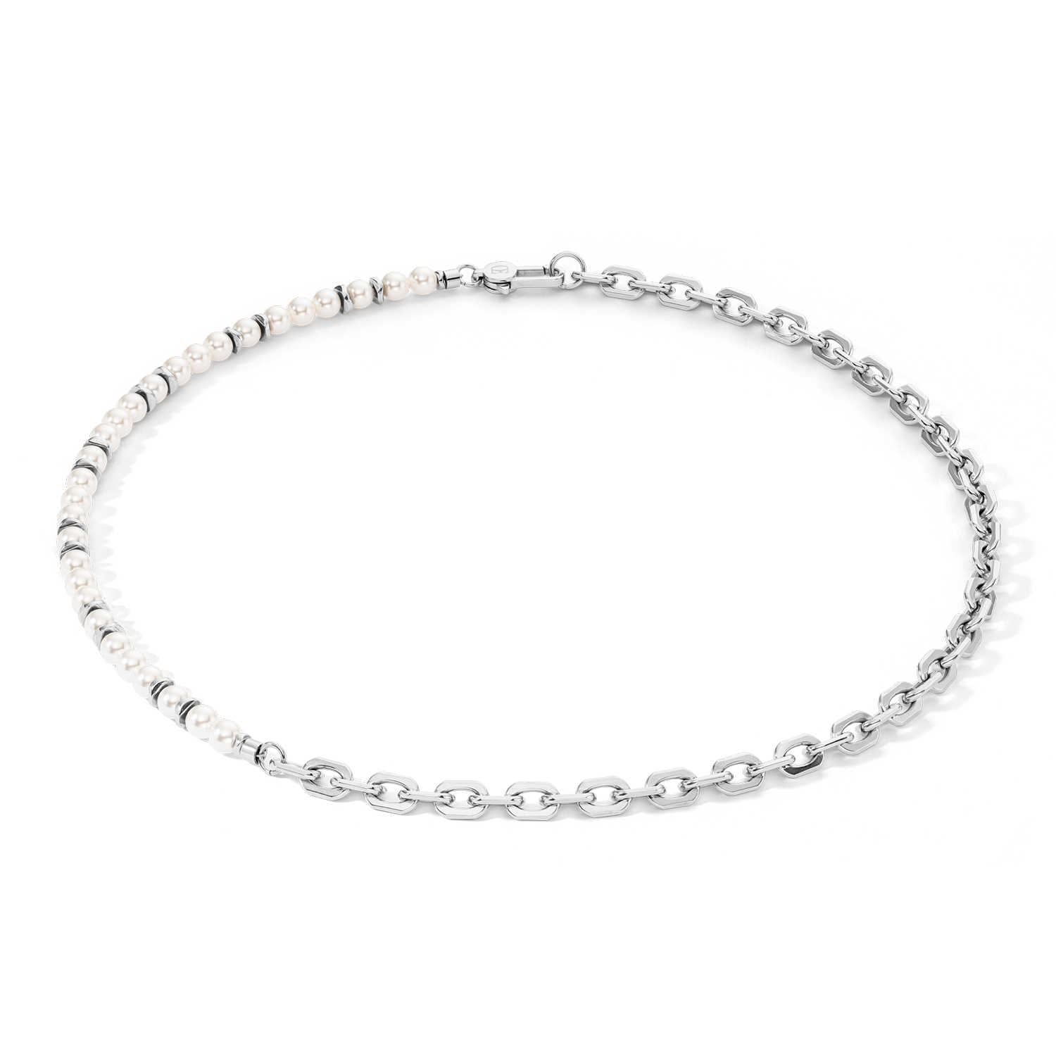 Collier Pearls Fusion link chain blanc