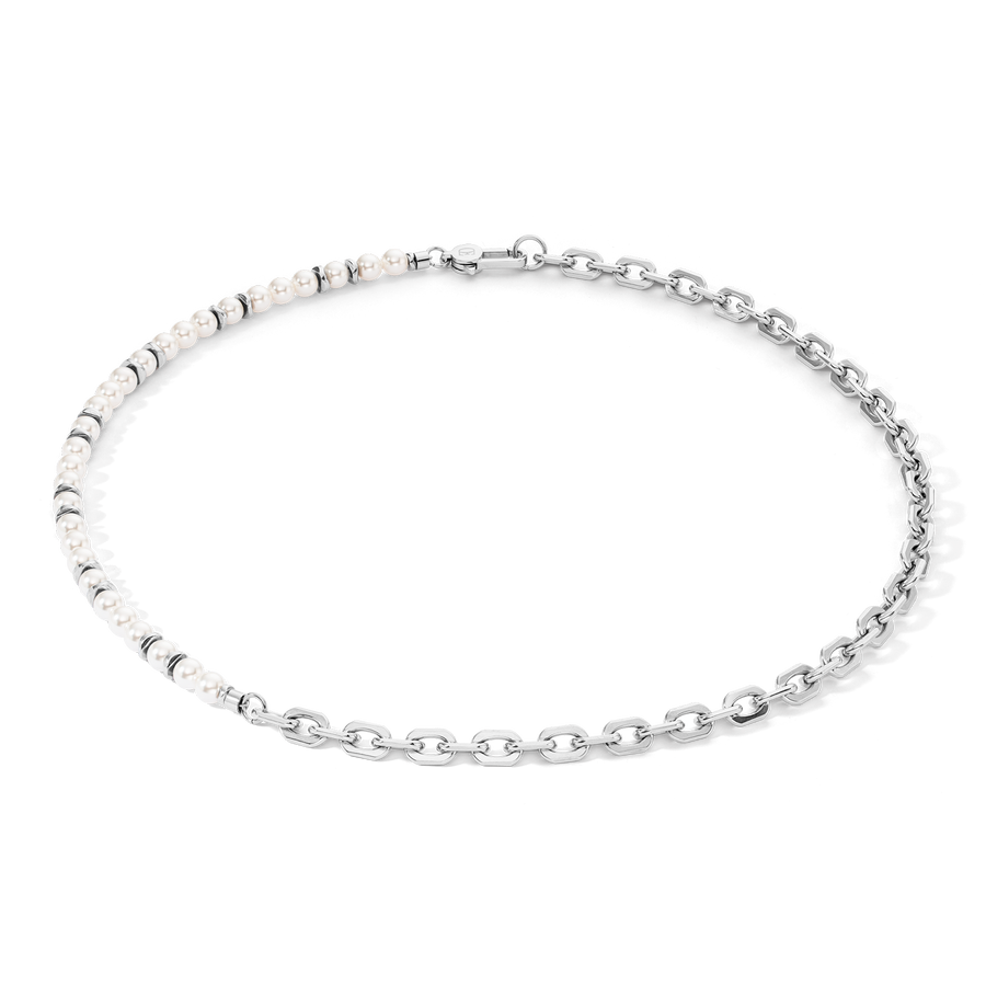 Collier Pearls Fusion link chain blanc