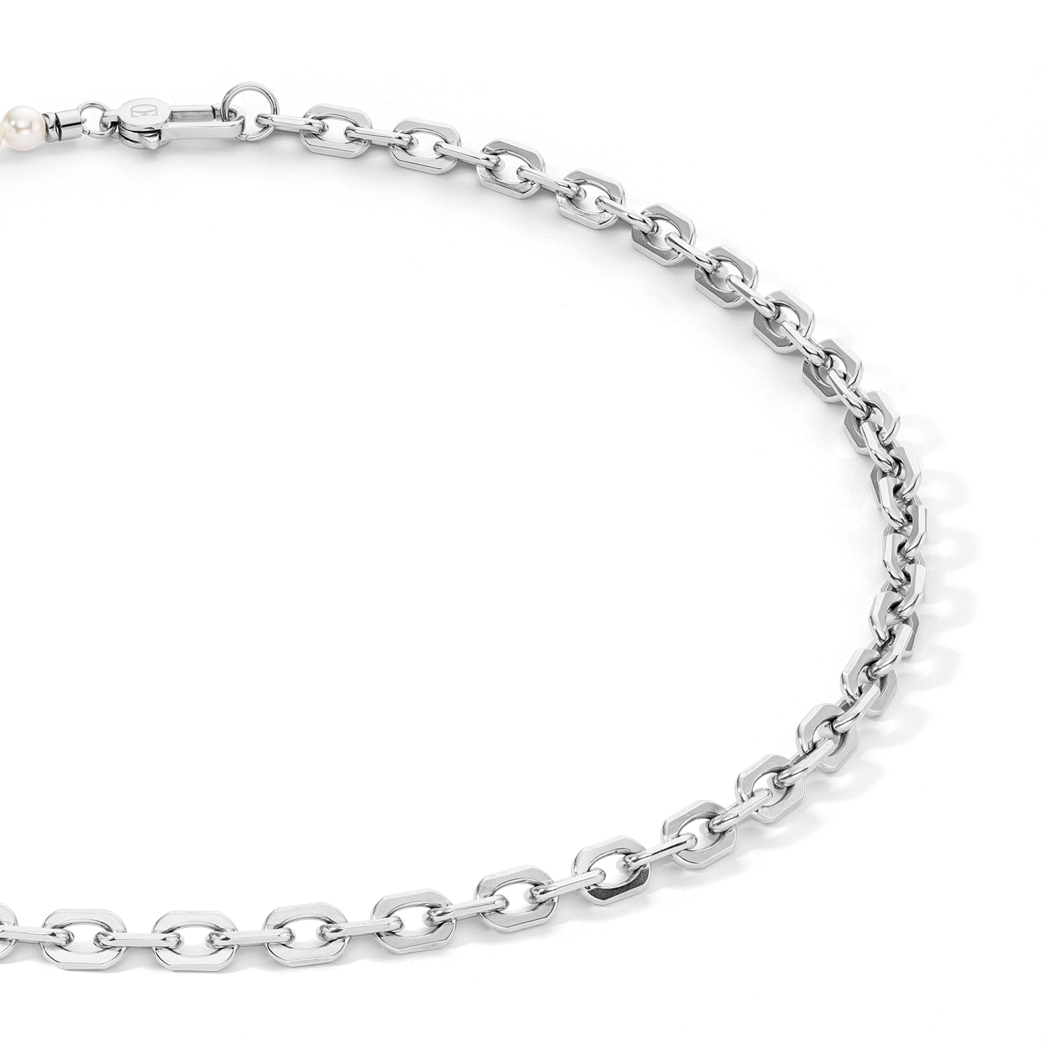 Collier Pearls Fusion link chain blanc