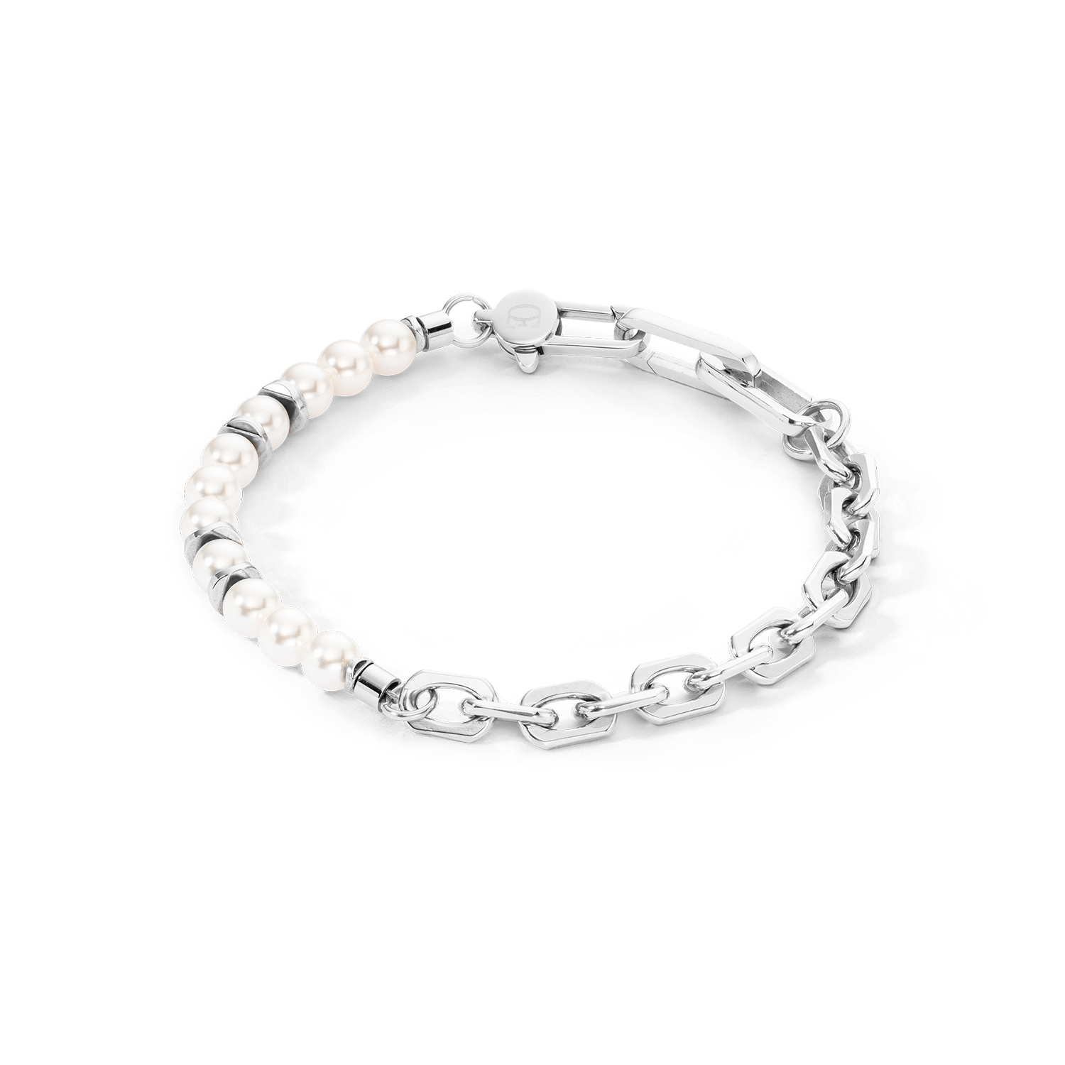 Bracelet Pearls Fusion link chain blanc