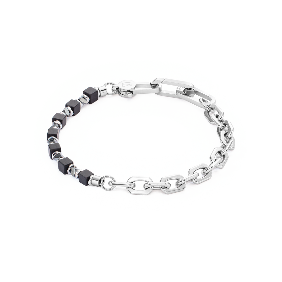 Bracelet Cubes Fusion link chain noir