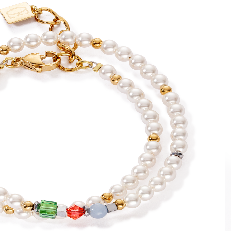 Bracelet Princess Pearls Wrap Around or multicolore Art Nouveau