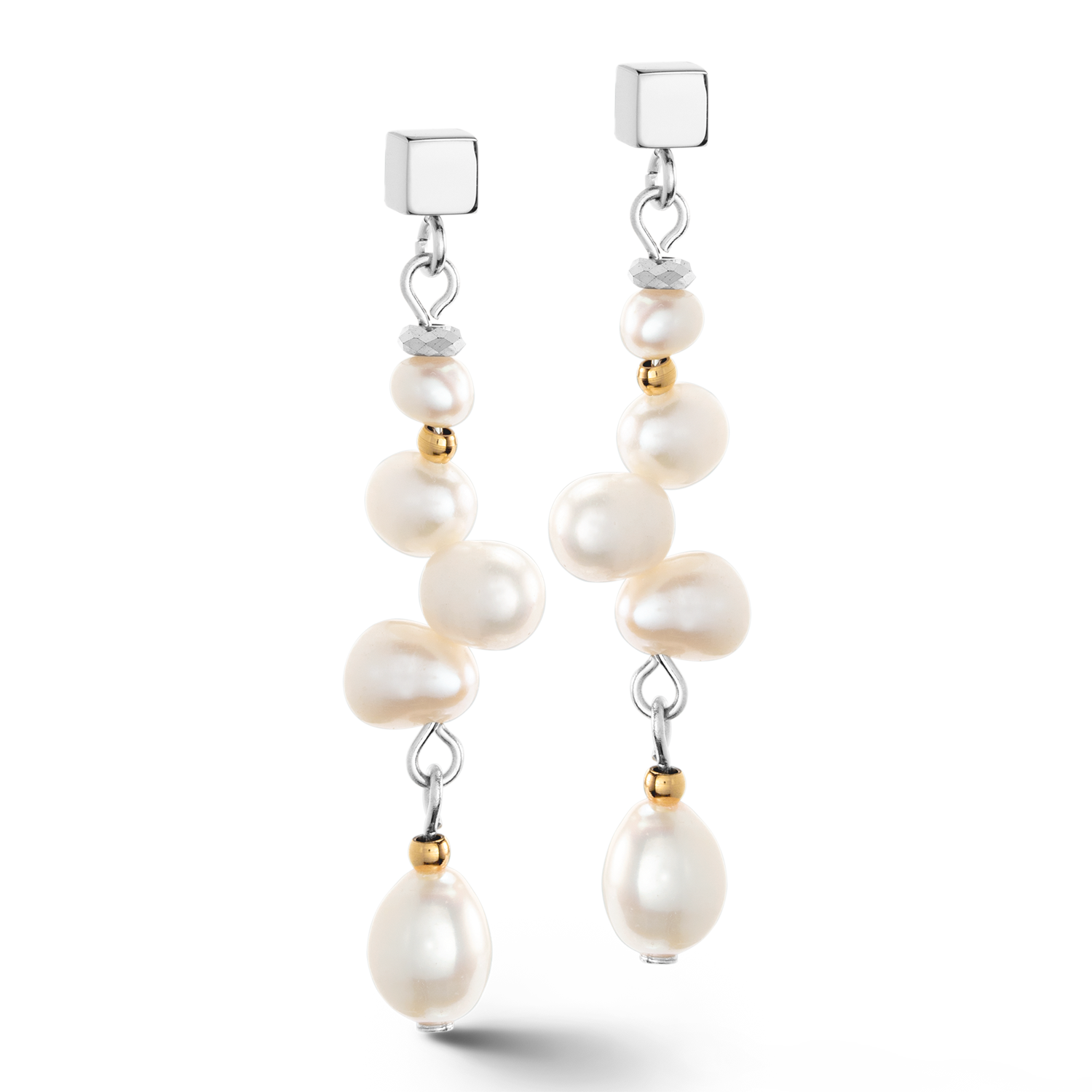 Dancing perles d'eau Douce Boucles d'oreilles Bicolor