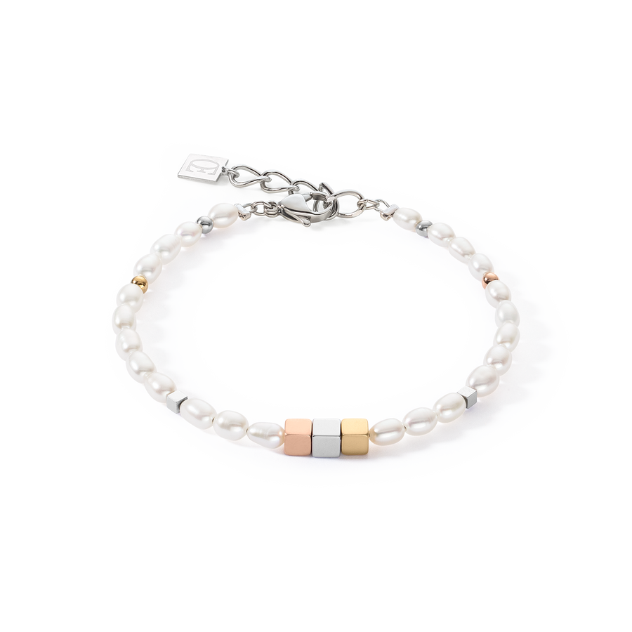 Bracelet Cube Trilogy & Perles d'eau Douce ovales