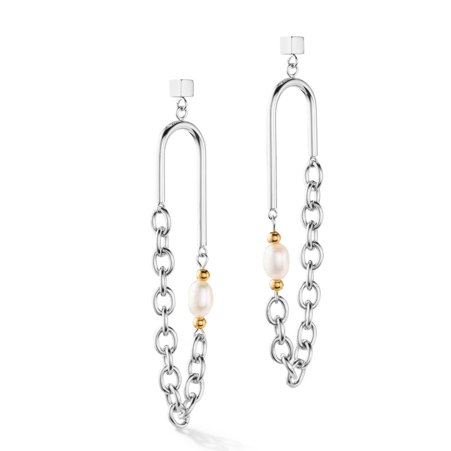 Boucles d'oreilles Boho Perles d'eau douce argent multicolore