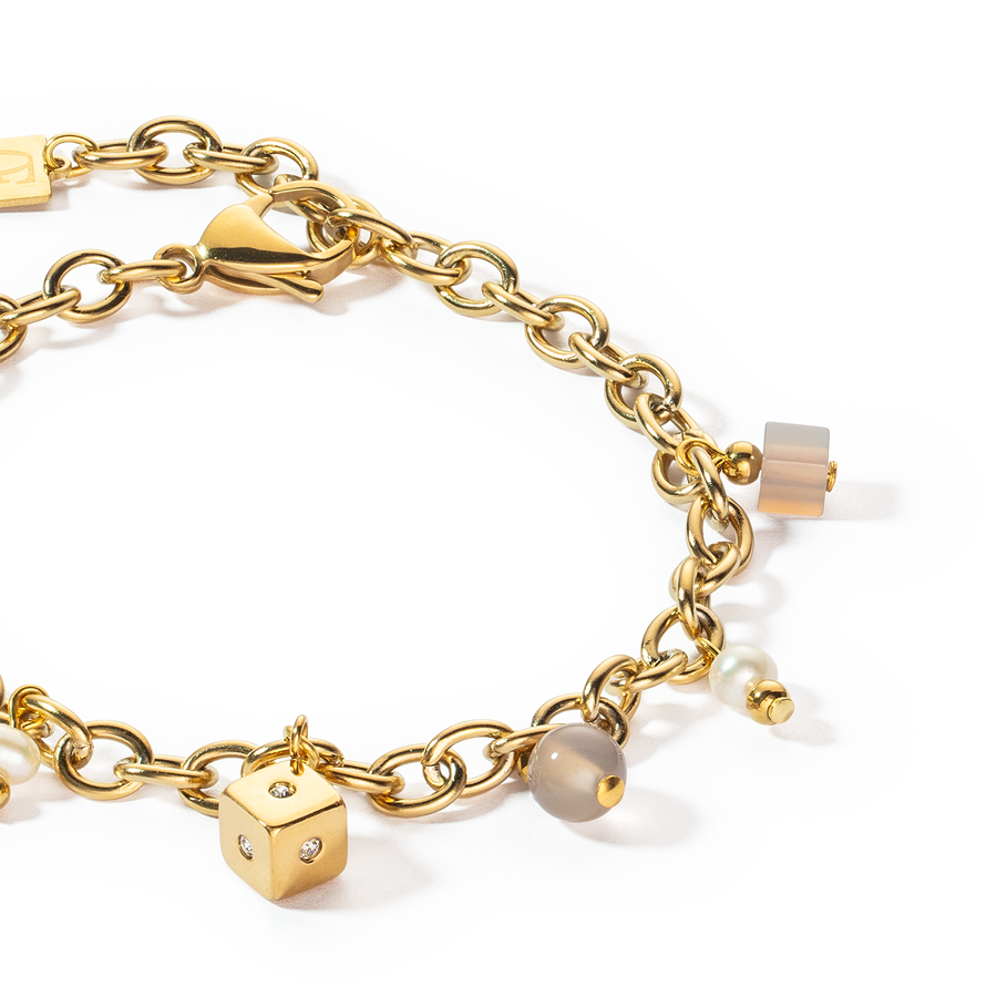 Bracelet Boho Perles d'eau douce or blanc