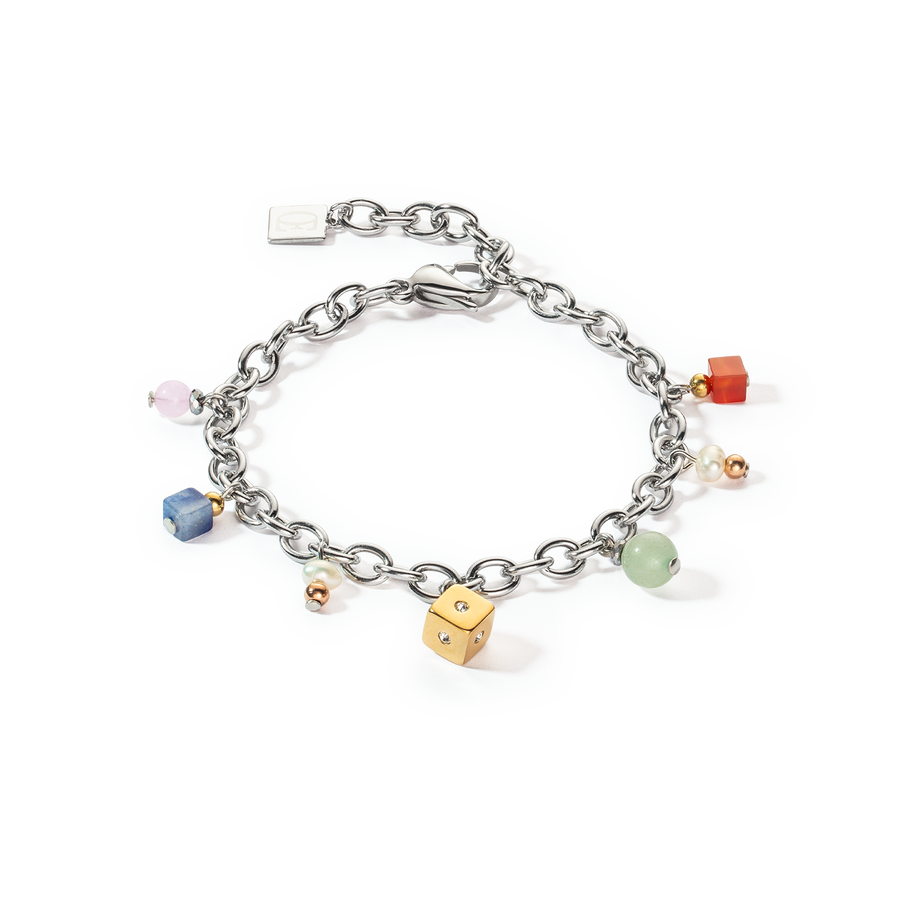 Bracelet Boho Perles d'eau douce argent multicolore