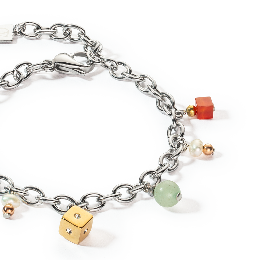 Bracelet Boho Perles d'eau douce argent multicolore