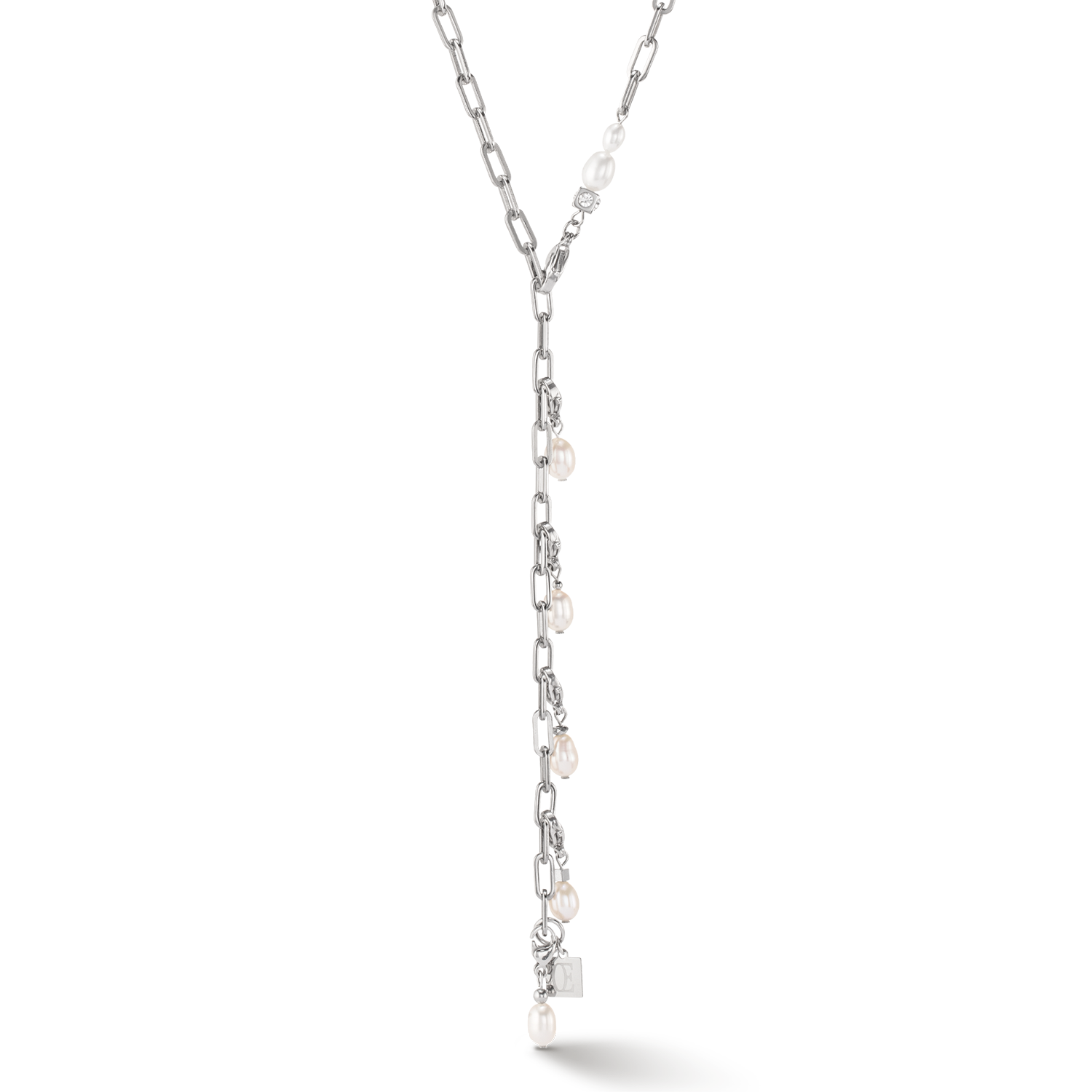 Collier Modern Chain et perles d'eau douce Charms argent