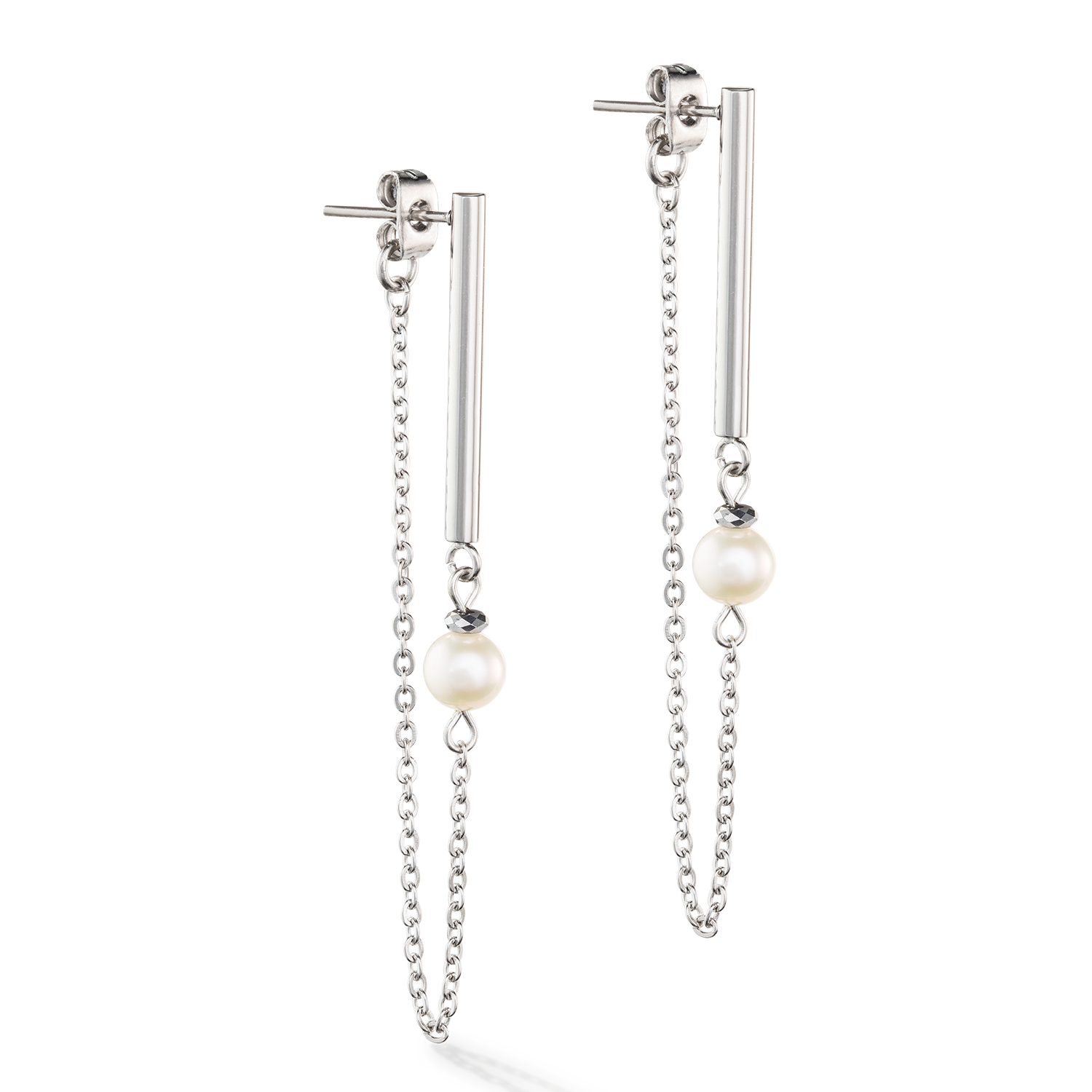 Boucles d'oreilles Solitaire Perle d'eau douce argent