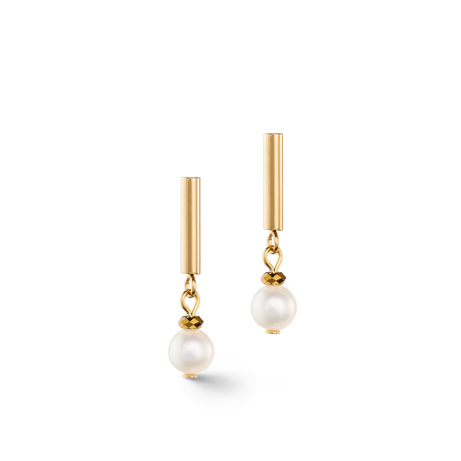 Boucles d'oreilles Classy Perle d'eau douce or