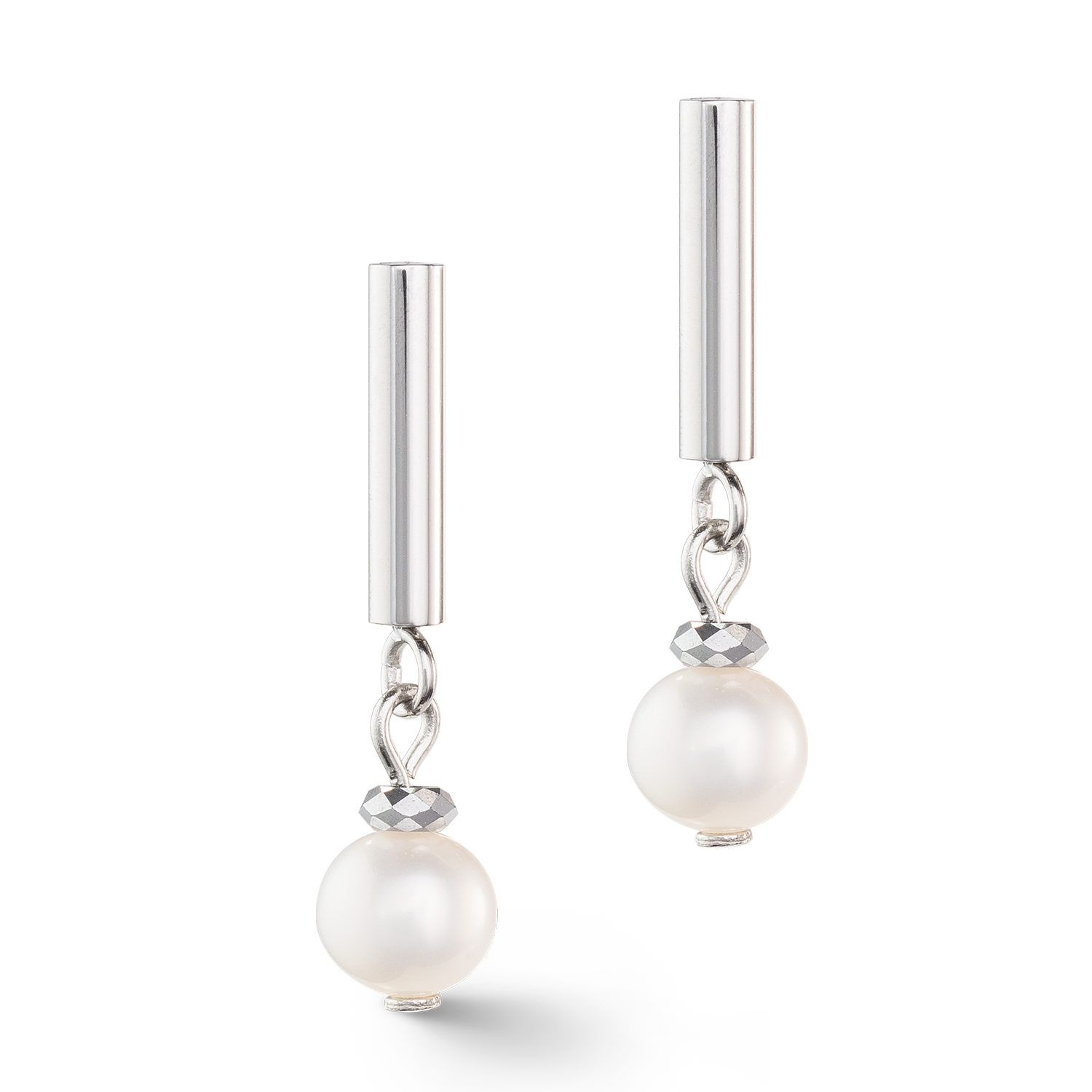 Boucles d'oreilles Classy Perle d'eau douce argent