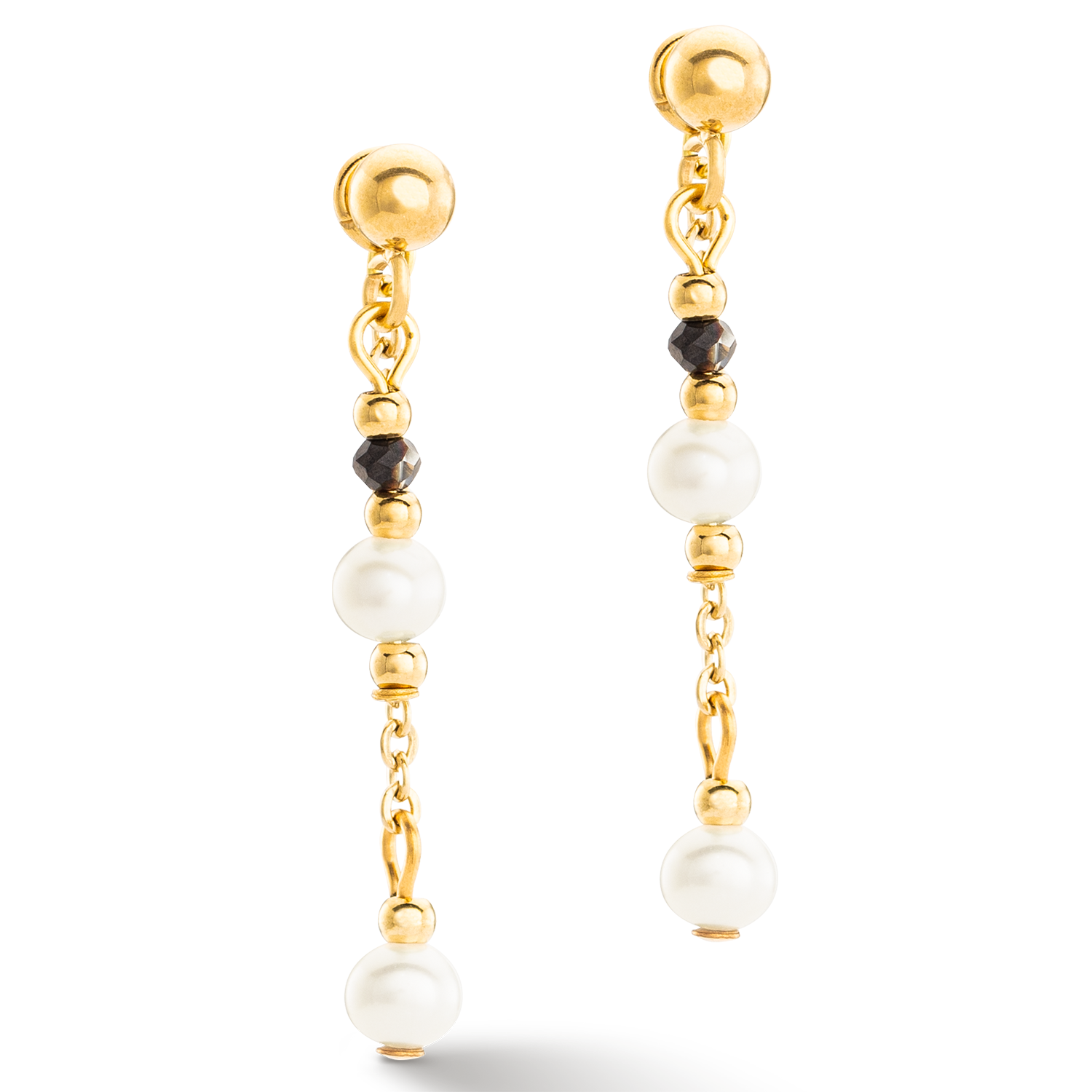 Boucles d'oreilles Modern Princess Perles d'eau douce or