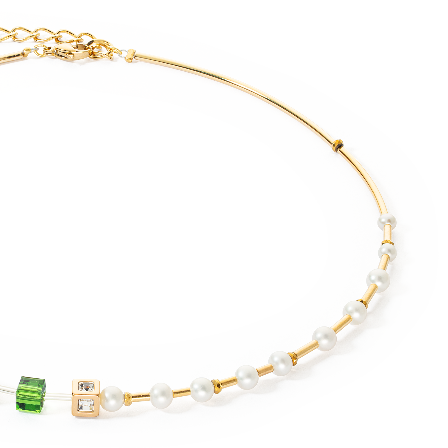 Collier GeoCUBE® Fusion Precious Pearl Mix or-vert