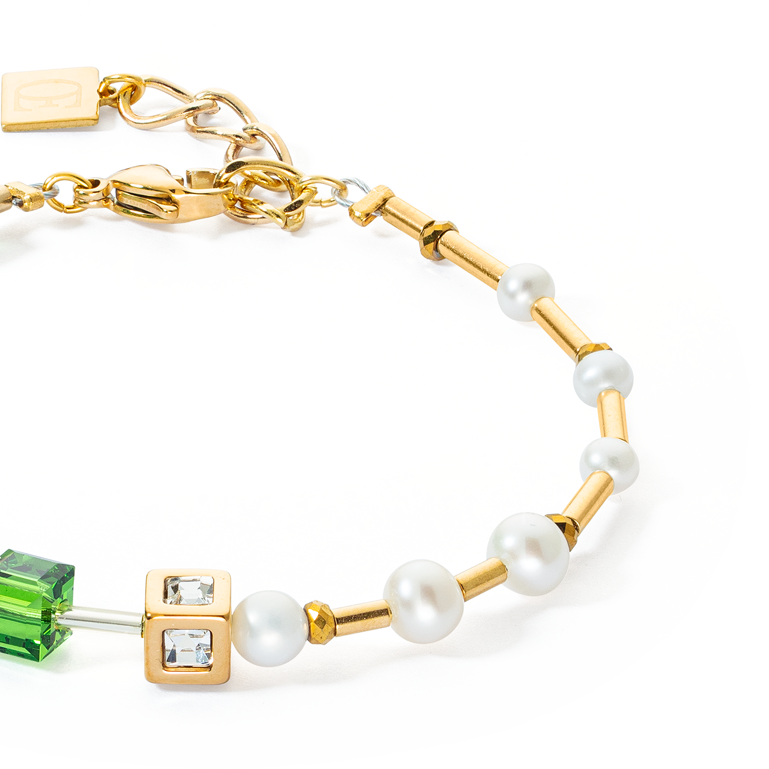 Bracelet GeoCUBE® Fusion Precious Pearl Mix vert-or