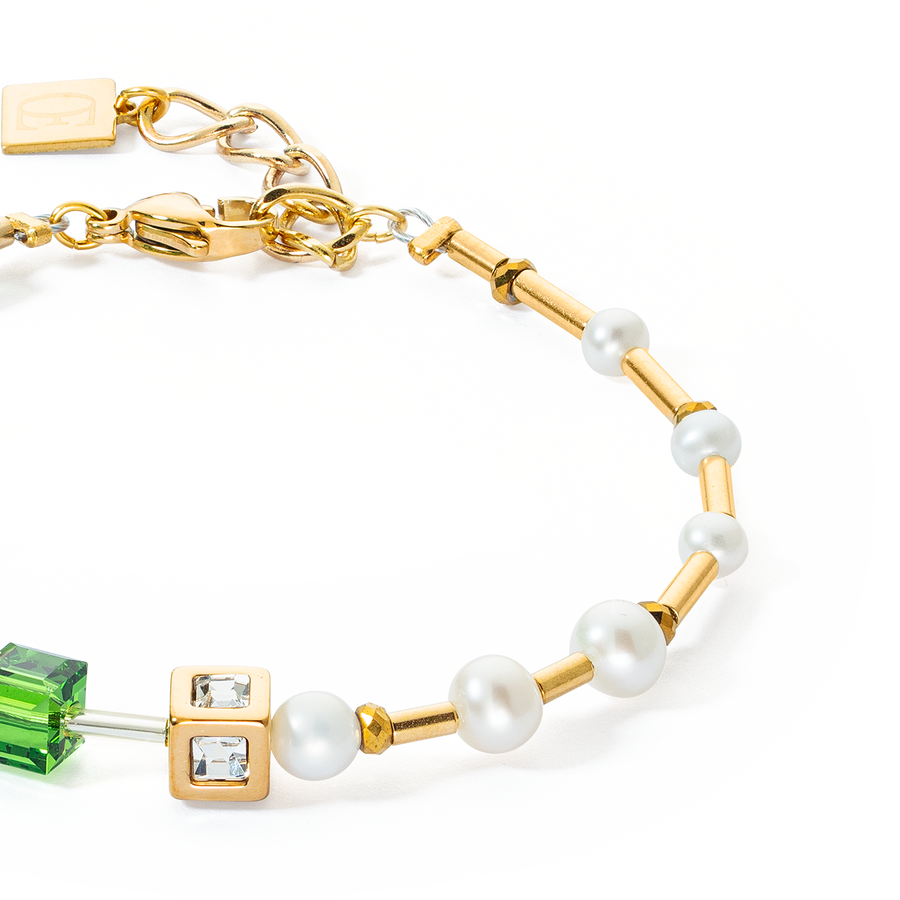 Bracelet GeoCUBE® Fusion Precious Pearl Mix vert-or