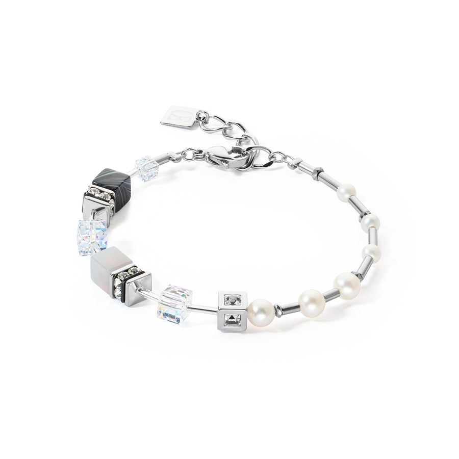 Bracelet GeoCUBE® Fusion Precious Pearl Mix gris argenté