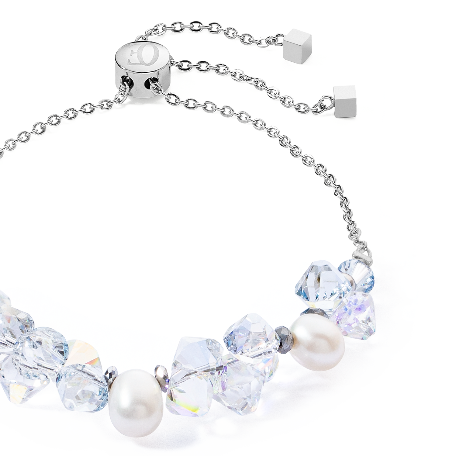 Bracelet Dancing Crystals & Pearls argenté