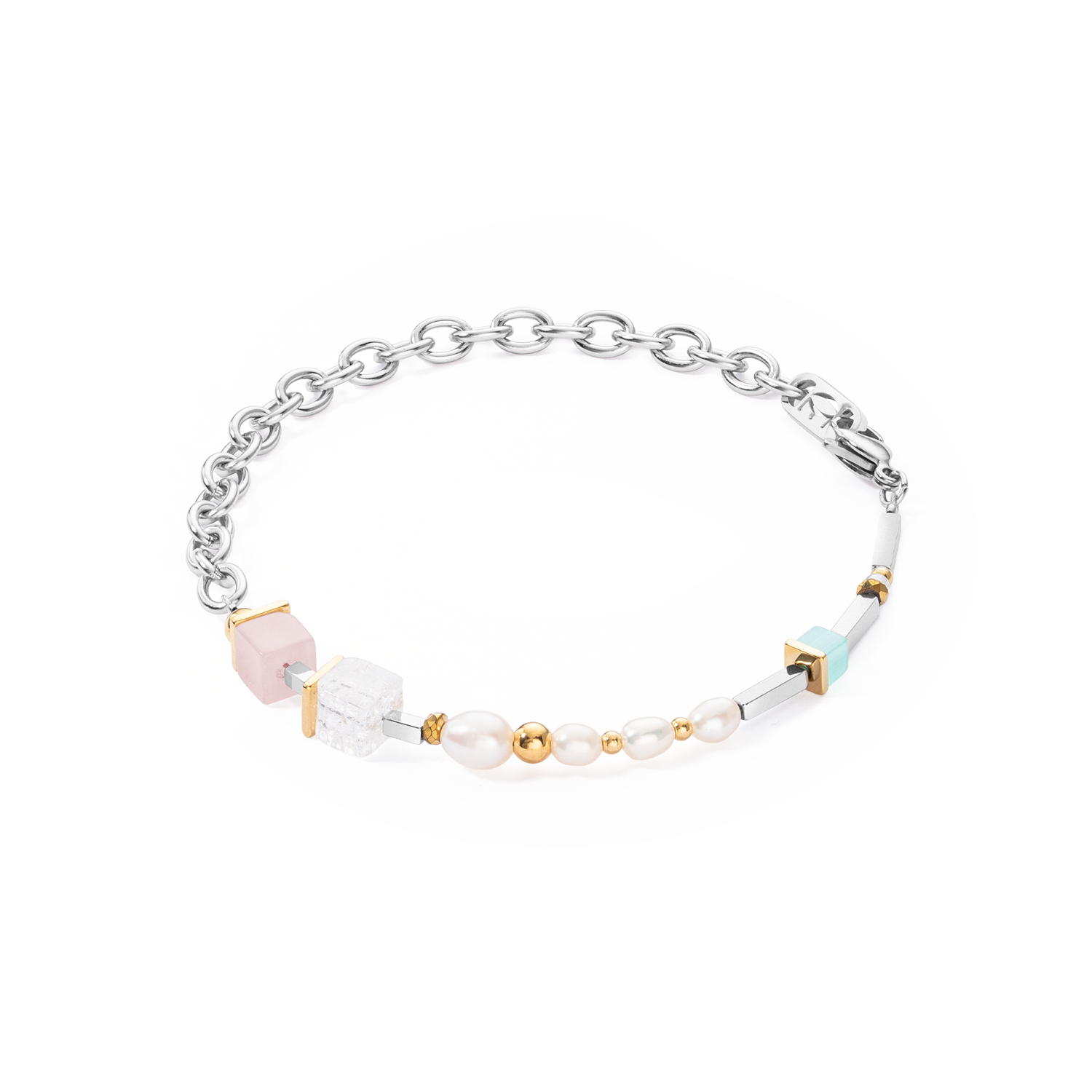 Bracelet Cool Romantic Cubes & Pearls bicolor