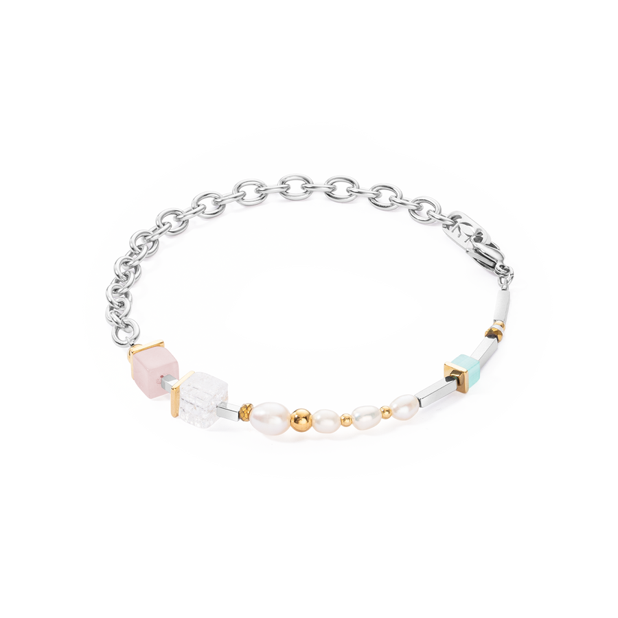 Bracelet Cool Romantic Cubes & Pearls bicolor