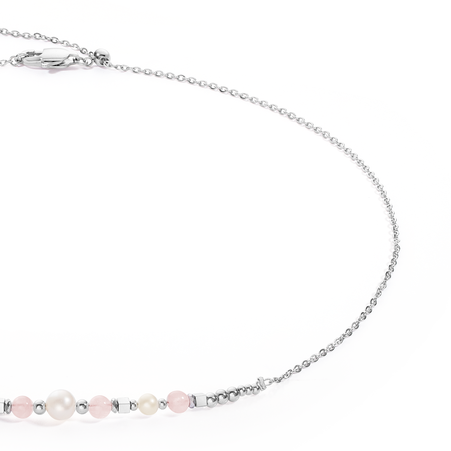 Collier Princess Pearls argent-rose