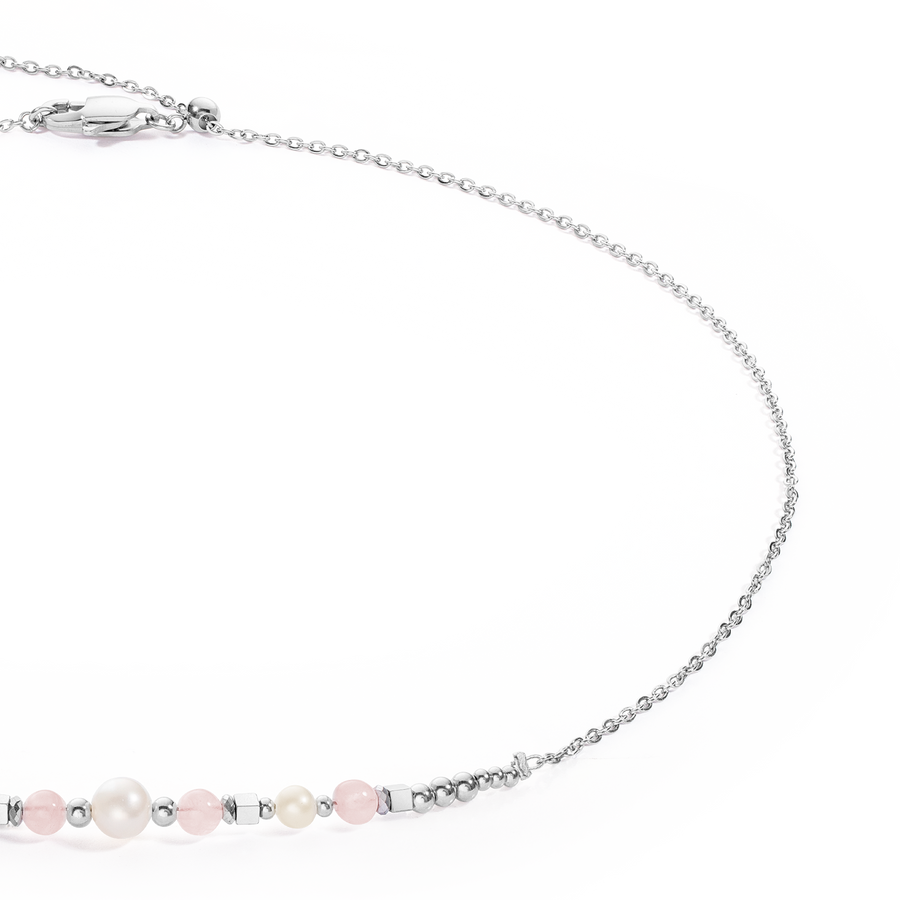 Collier Princess Pearls argent-rose