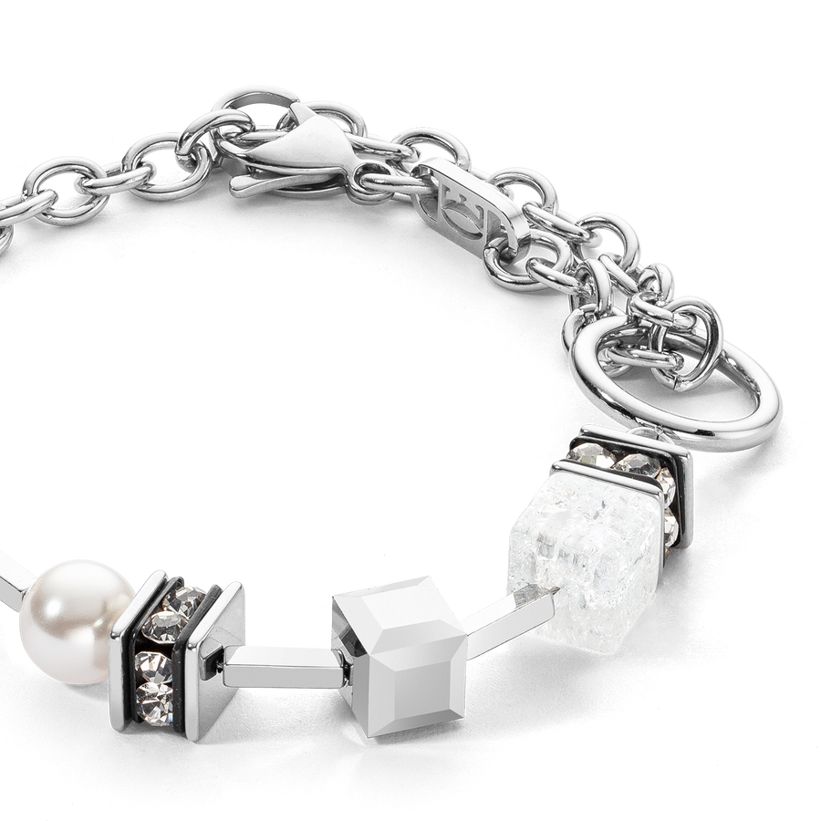 Bracelet Chunky Chain & Cubes Runway Exlusive argent