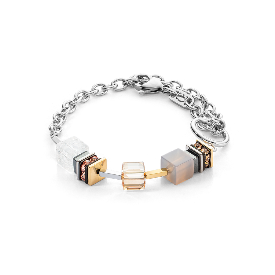 Bracelet Chunky Cubes & Chain Runway Exlusive Bicolor