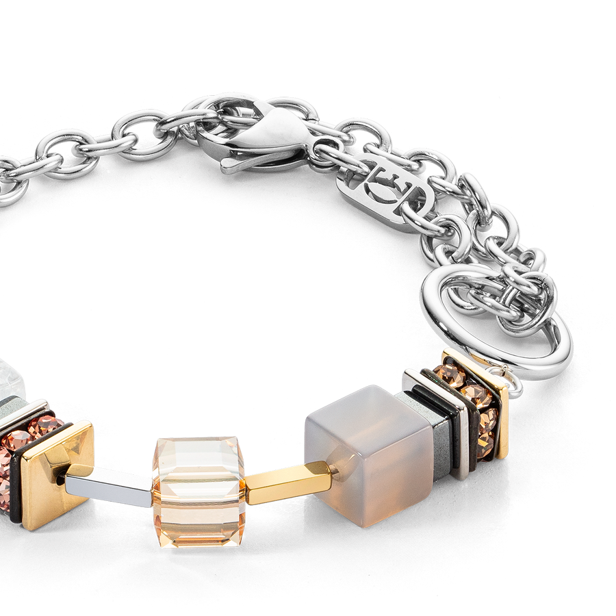 Bracelet Chunky Cubes & Chain Runway Exlusive Bicolor