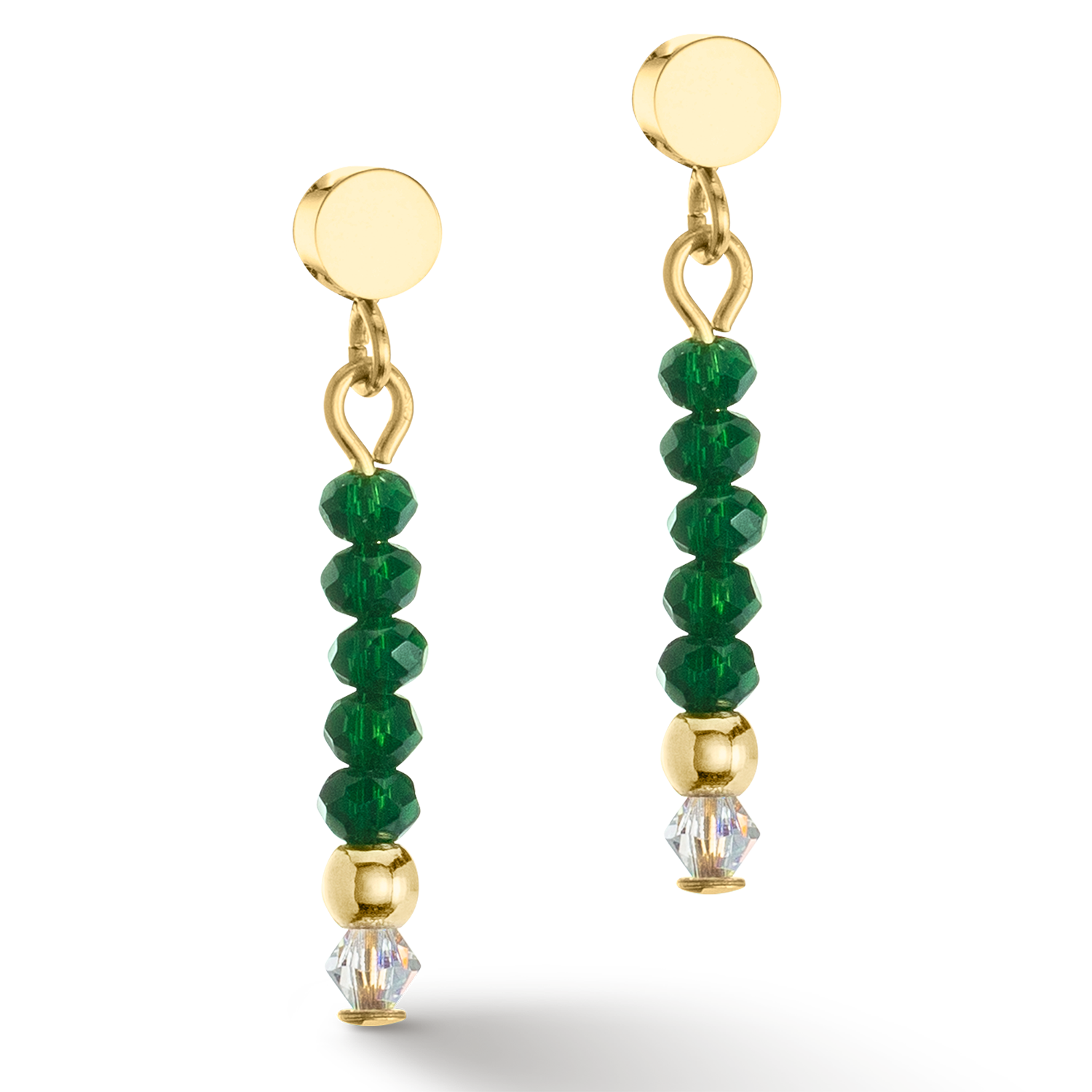 Boucles d'oreilles Little Twinkle or-vert foncé