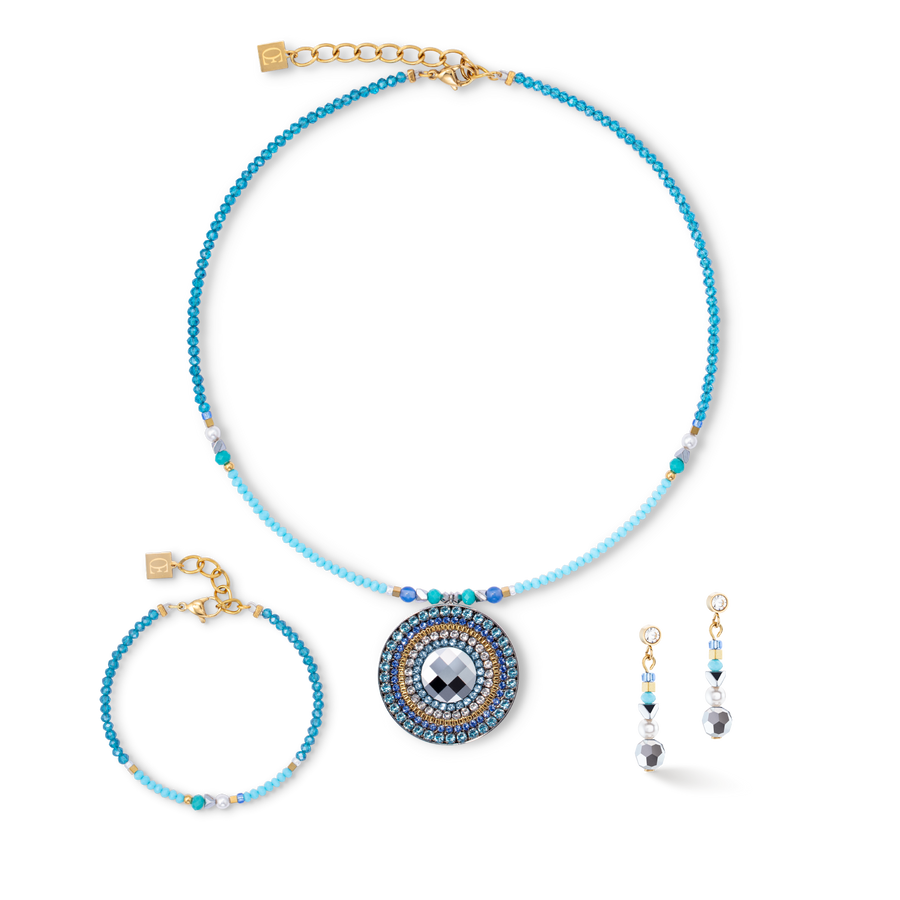 Collier Amulette Ocean Vibes turquoise or