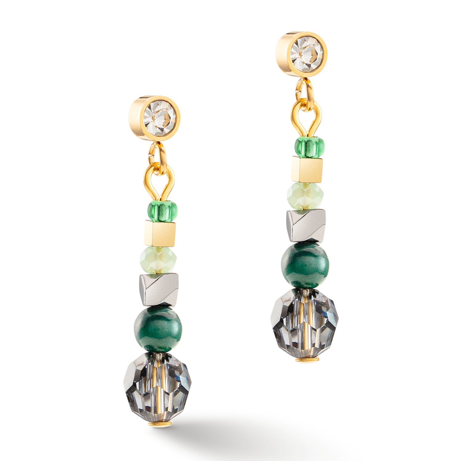 Boucles d'oreilles Amulette Glamorous Green or