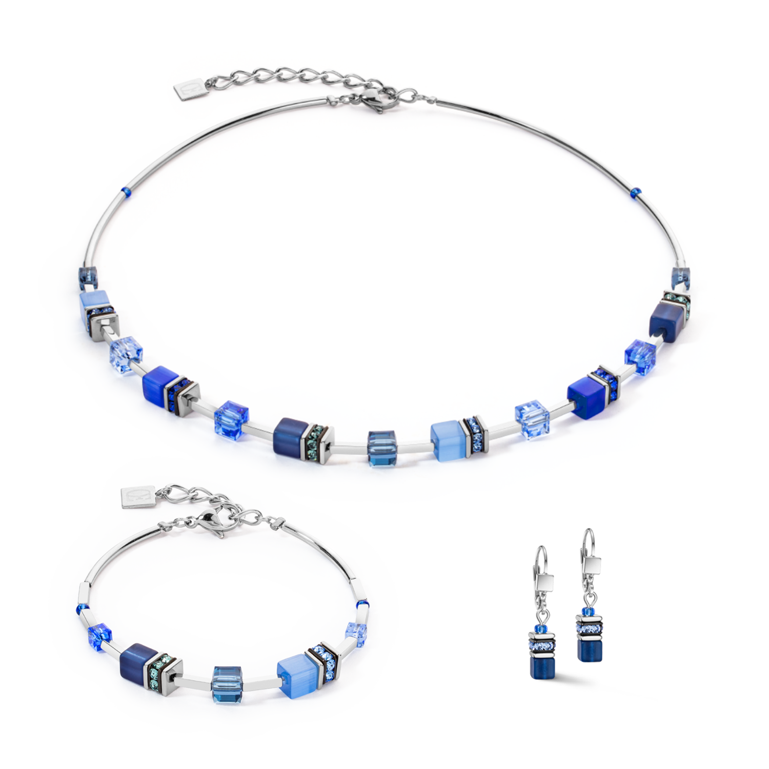 Boucles d'oreilles GeoCUBE® Iconic Lite Bleu