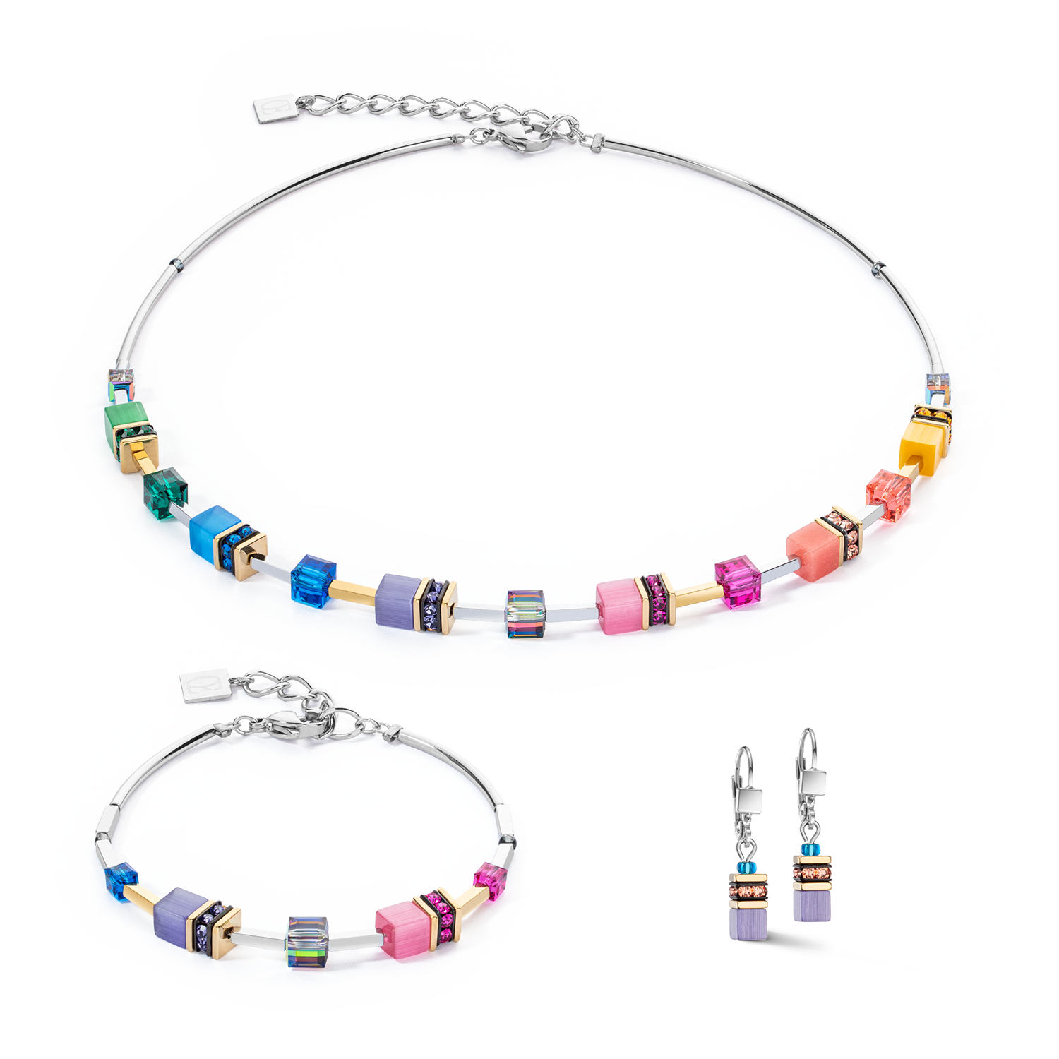 Boucles d'oreilles GeoCUBE® Iconic Lite Rainbow