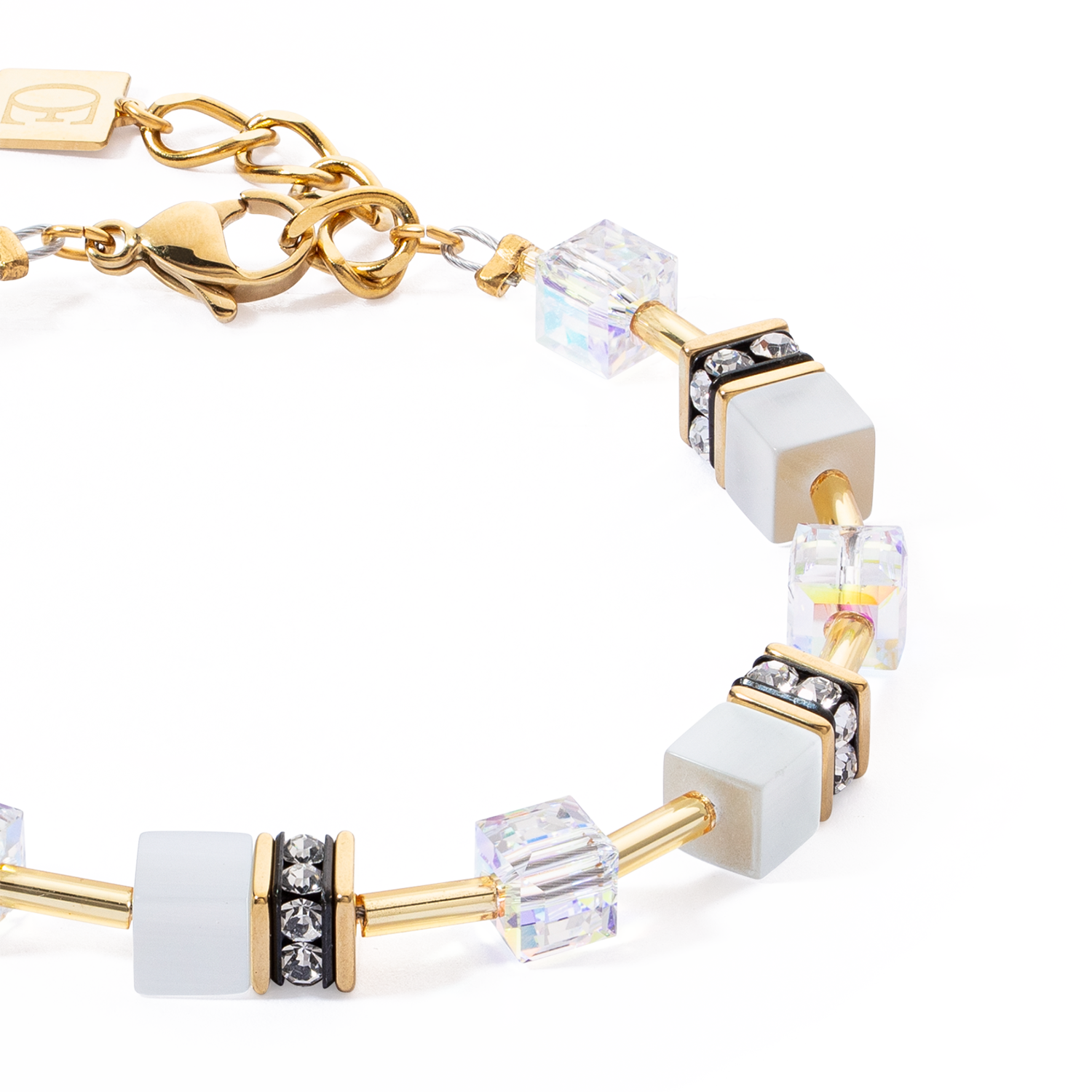 Bracelet GeoCUBE® Iconic Layer or-blanc