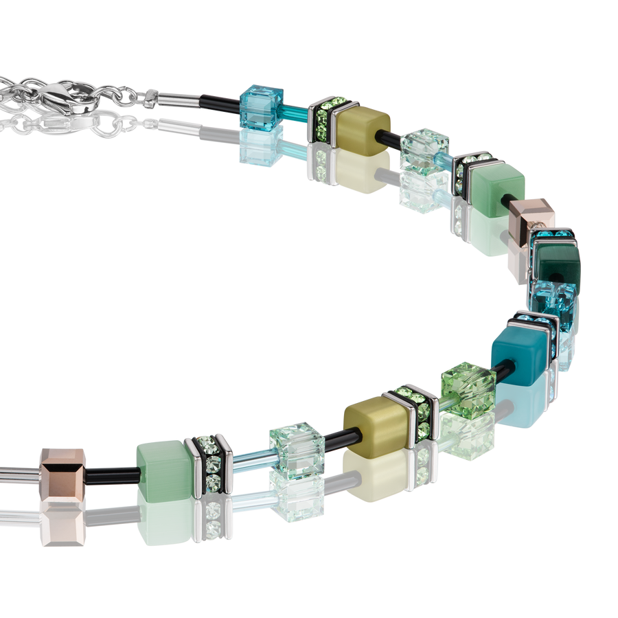 Collier GeoCUBE® multicolore vert-pétrole