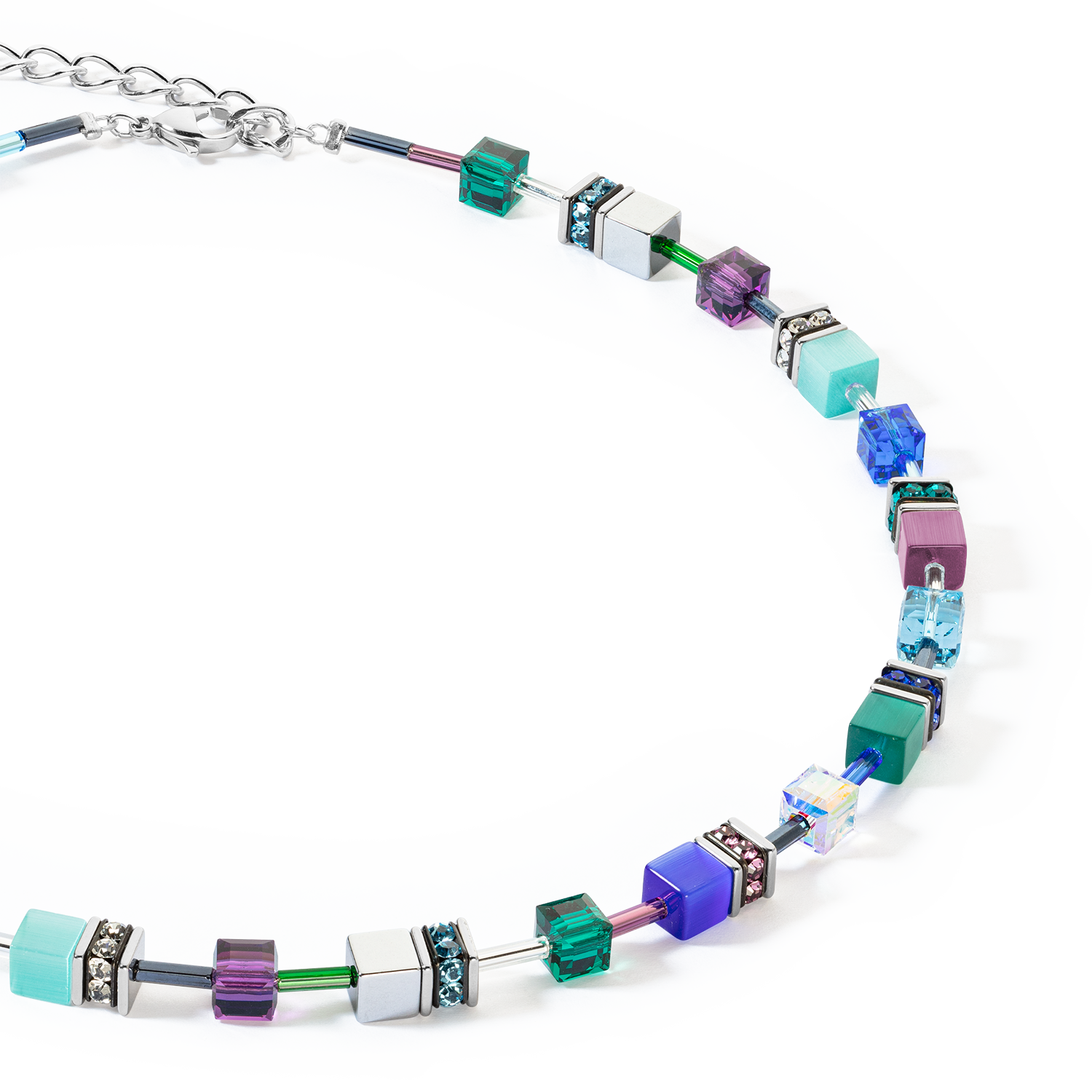 Collier GeoCUBE® Iconic turquoise mauve