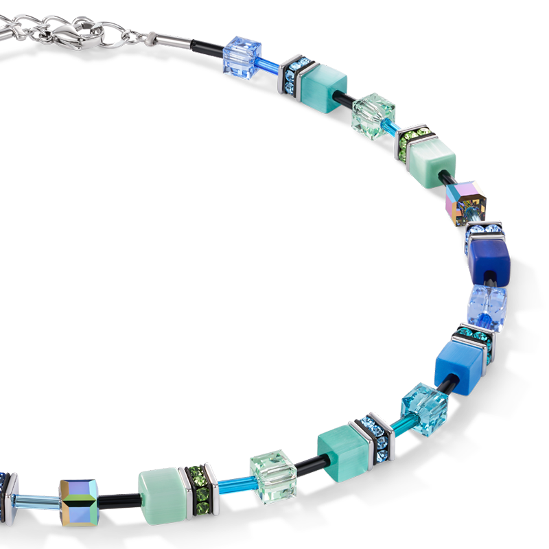 Collier GeoCUBE® bleu-vert