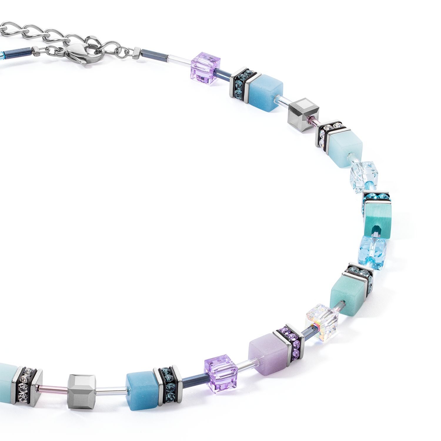 Collier GeoCUBE® Iconic aqua-lilas