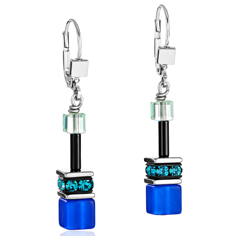 Boucles d'oreille GeoCUBE® bleu-vert