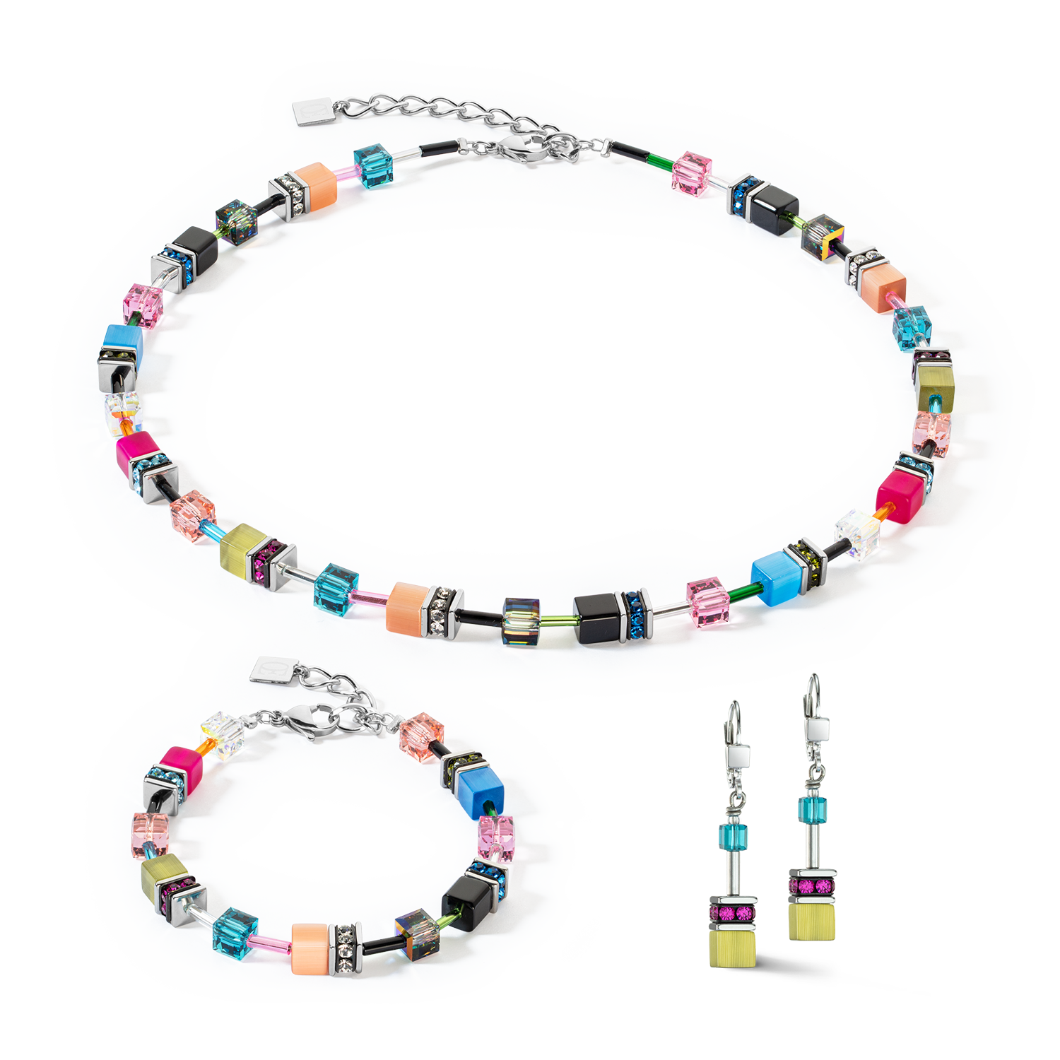 Boucles d'oreilles GeoCUBE® Iconic Multicolore Fancy