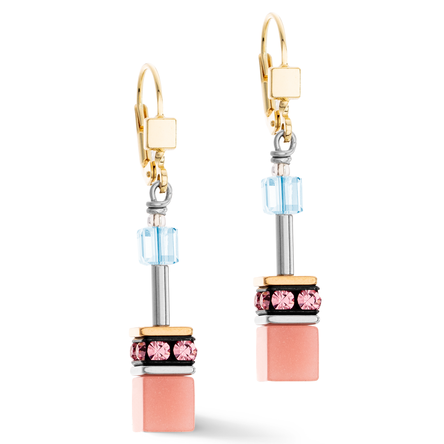 Boucles d’oreilles GeoCUBE® Iconic aqua-apricot