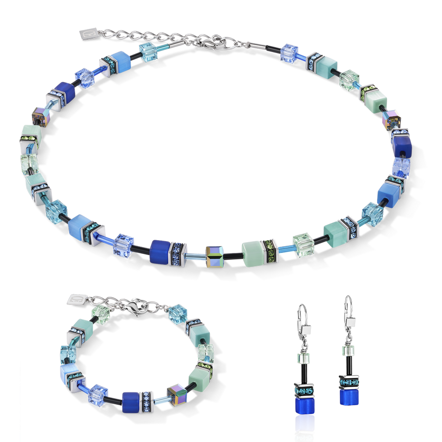 Bracelet GeoCUBE® Cristaux & pierres précieuses bleu-vert