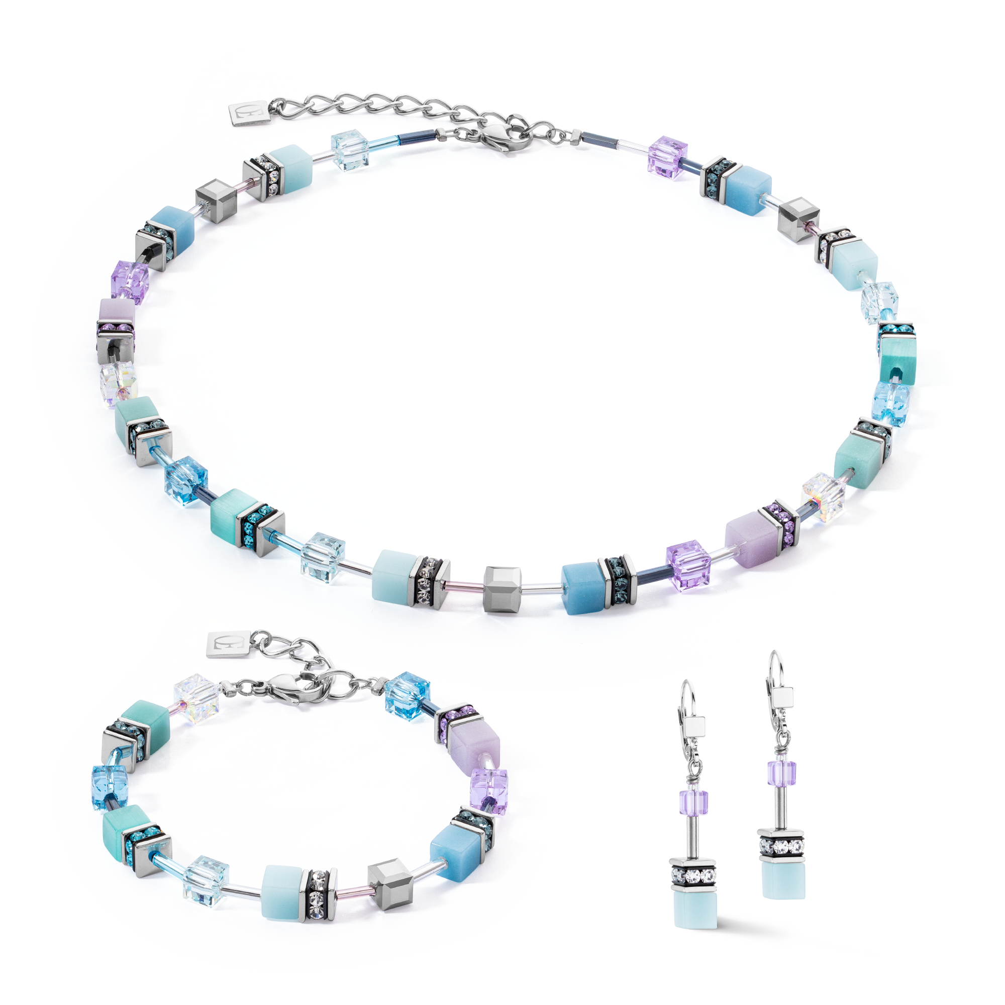 Bracelet GeoCUBE® Iconic aqua-lilas
